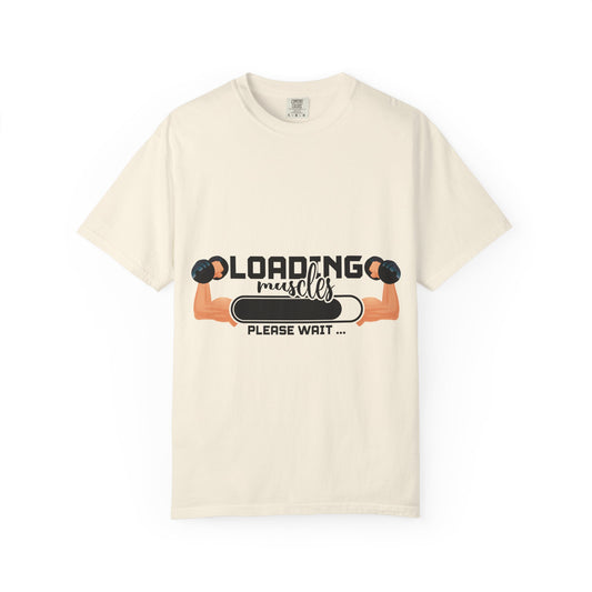 Muscles Loading Please Wait Gym Workout Progress Tee — Workout T-Shirt