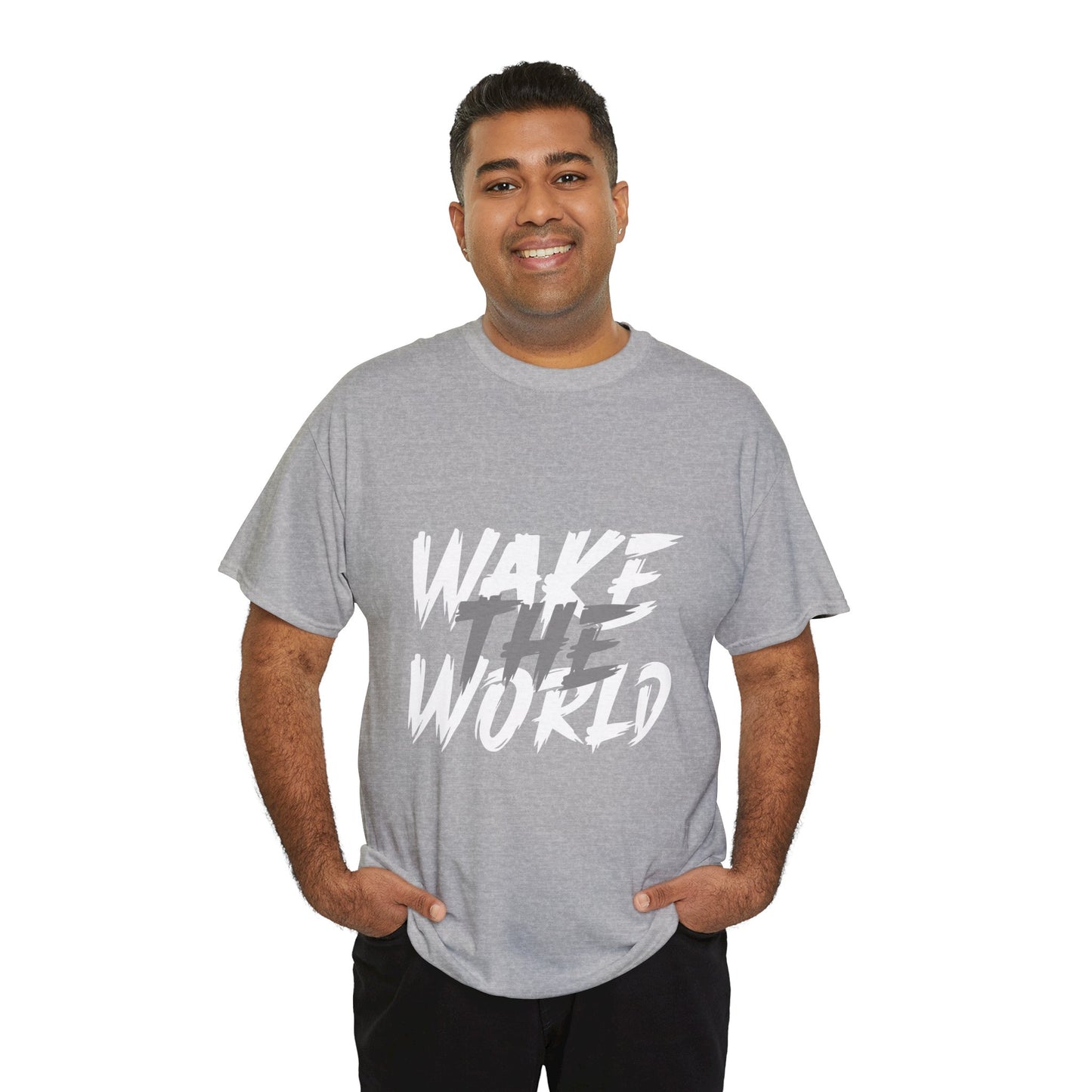 Wake the World Motivational T-Shirt — Positive Energy Quote Tee