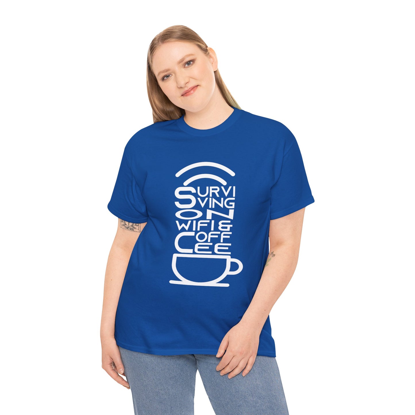 Digital Nomad Tee — "Surviving on Coffee and WiFi" Funny Travel Shirt