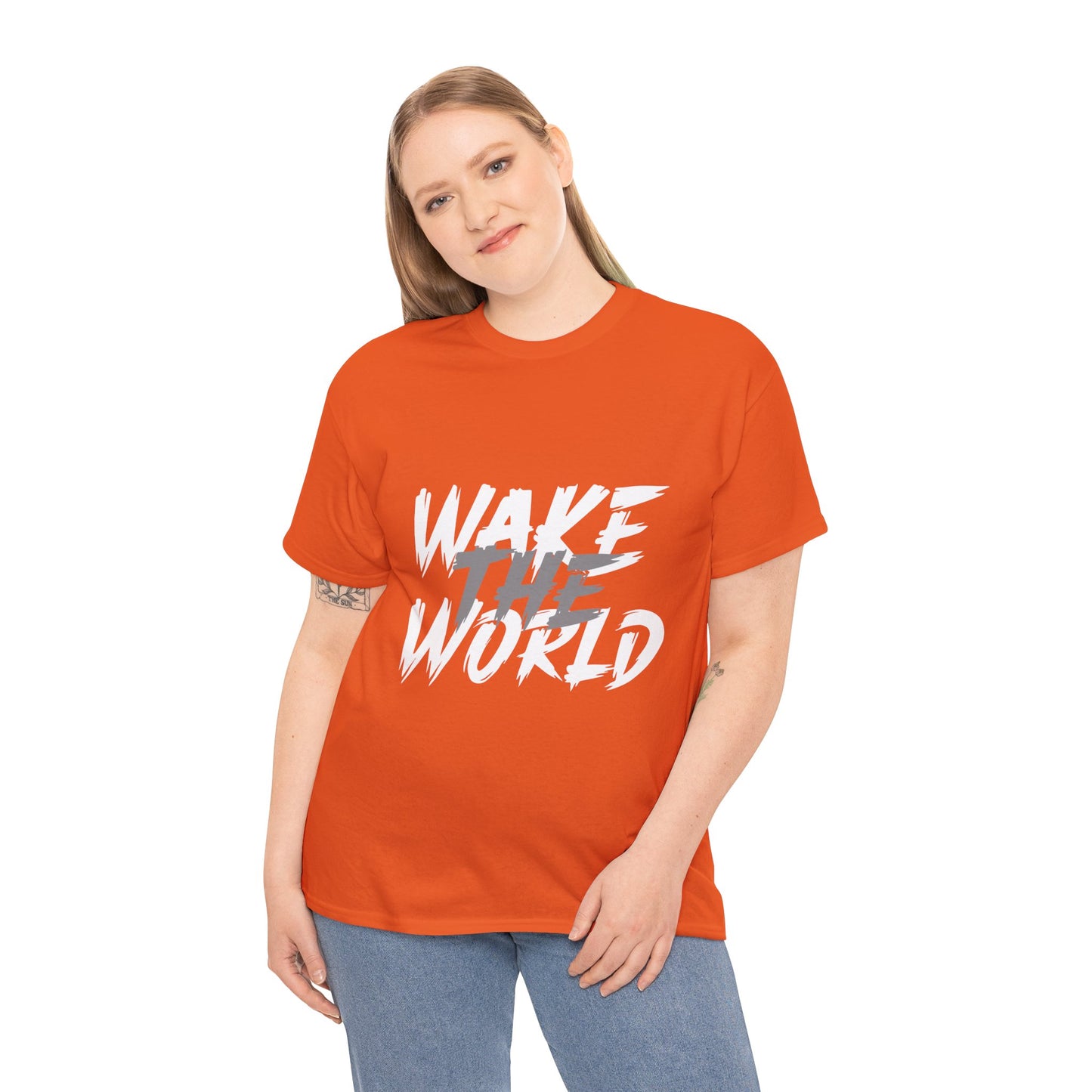 Wake the World Motivational T-Shirt — Positive Energy Quote Tee