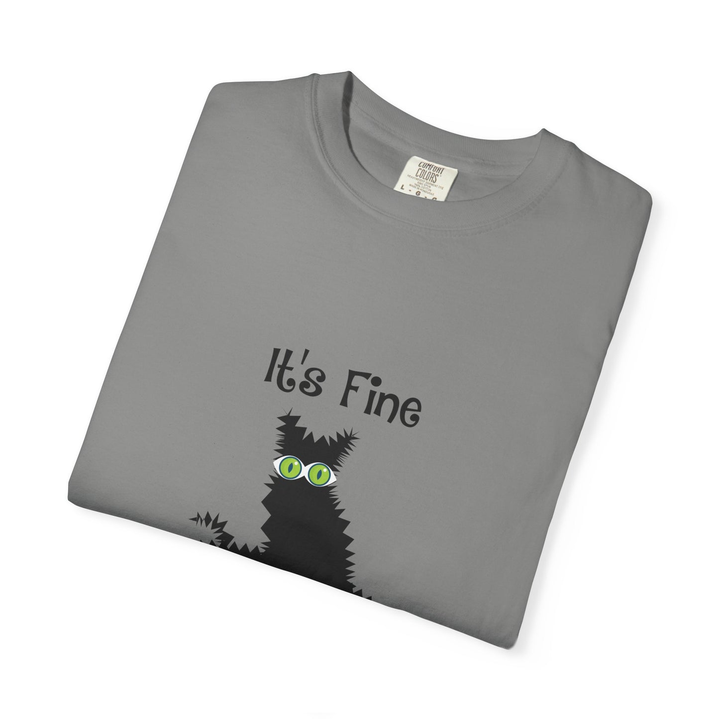 Halloween Cat T-Shirt — "It's Fine, I am Fine, Everything is Fine" Graphic Tee