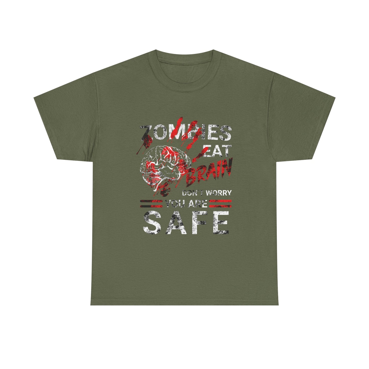 Zombies Eat Brains You’re Safe Funny Horror Humor T-Shirt