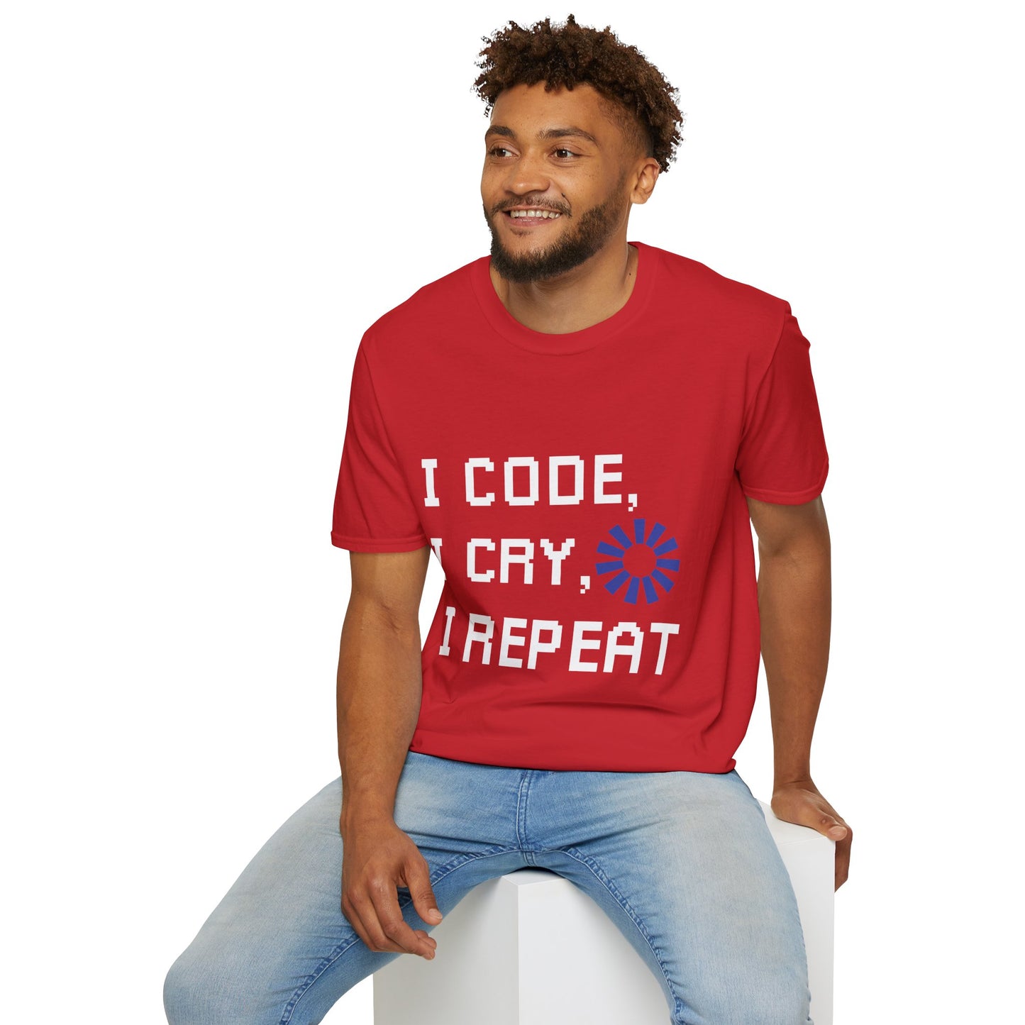 Programmer Life T-Shirt — "I Code I Cry I Repeat" Funny Developer Tee