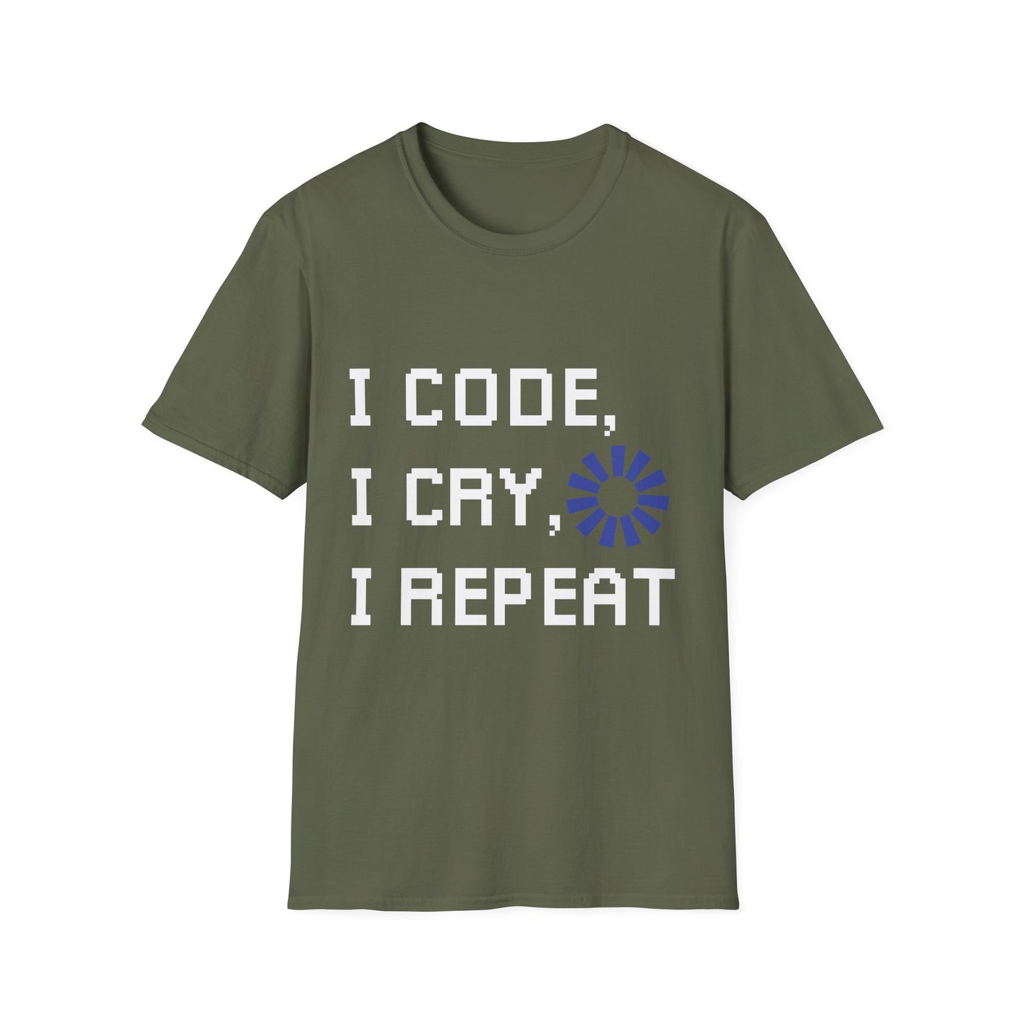 Programmer Life T-Shirt — "I Code I Cry I Repeat" Funny Developer Tee