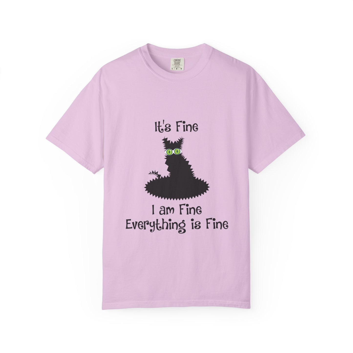 Halloween Cat T-Shirt — "It's Fine, I am Fine, Everything is Fine" Graphic Tee