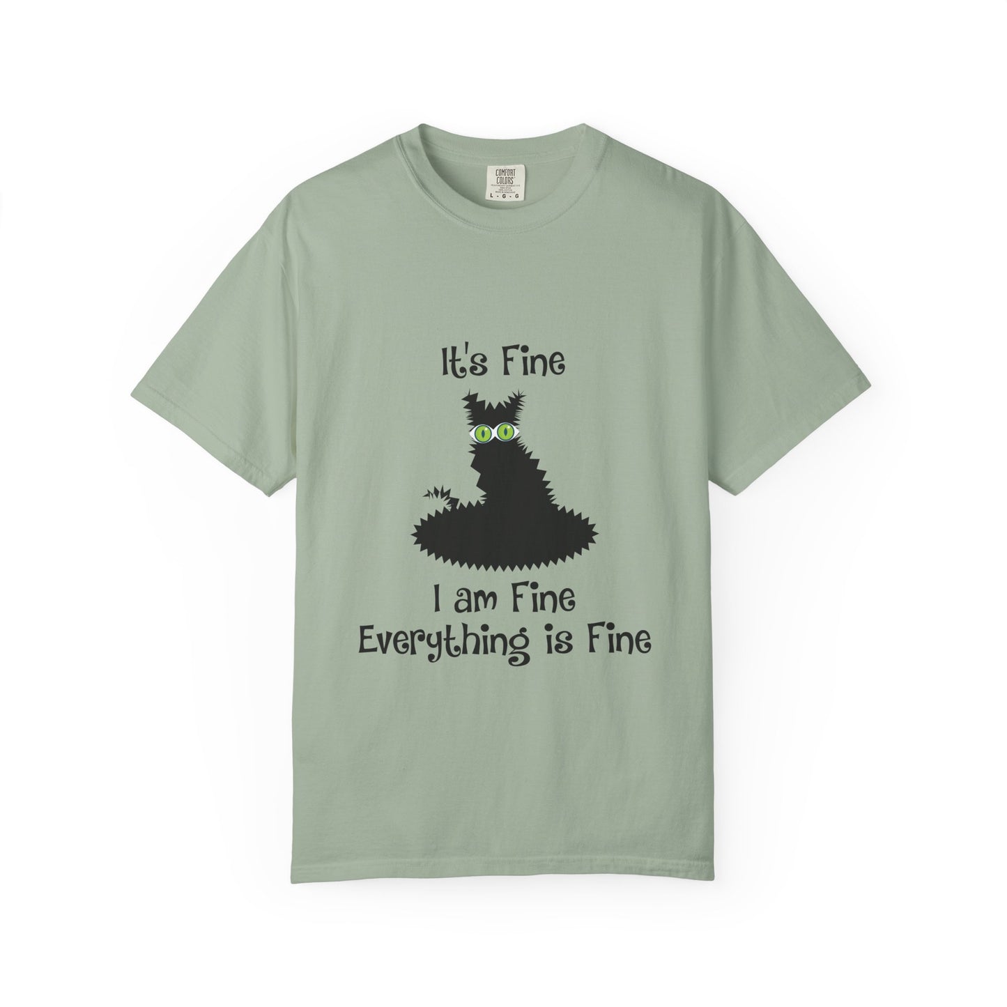 Halloween Cat T-Shirt — "It's Fine, I am Fine, Everything is Fine" Graphic Tee