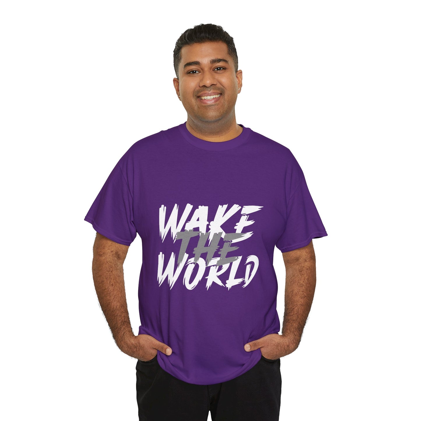 Wake the World Motivational T-Shirt — Positive Energy Quote Tee