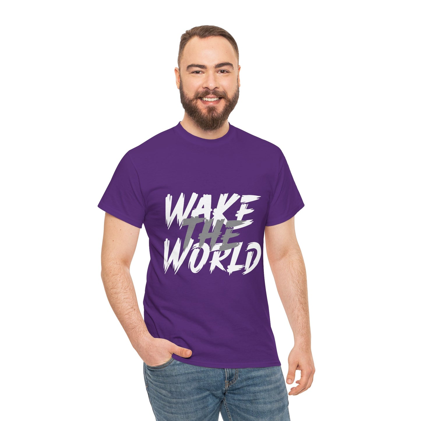 Wake the World Motivational T-Shirt — Positive Energy Quote Tee
