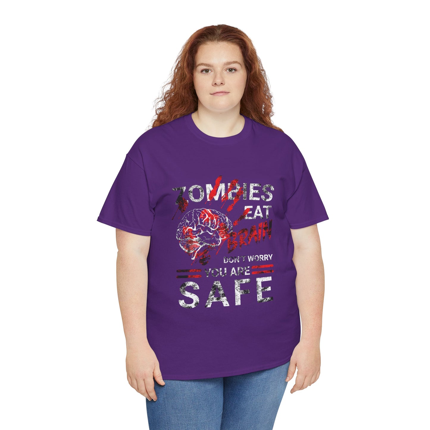 Zombies Eat Brains You’re Safe Funny Horror Humor T-Shirt