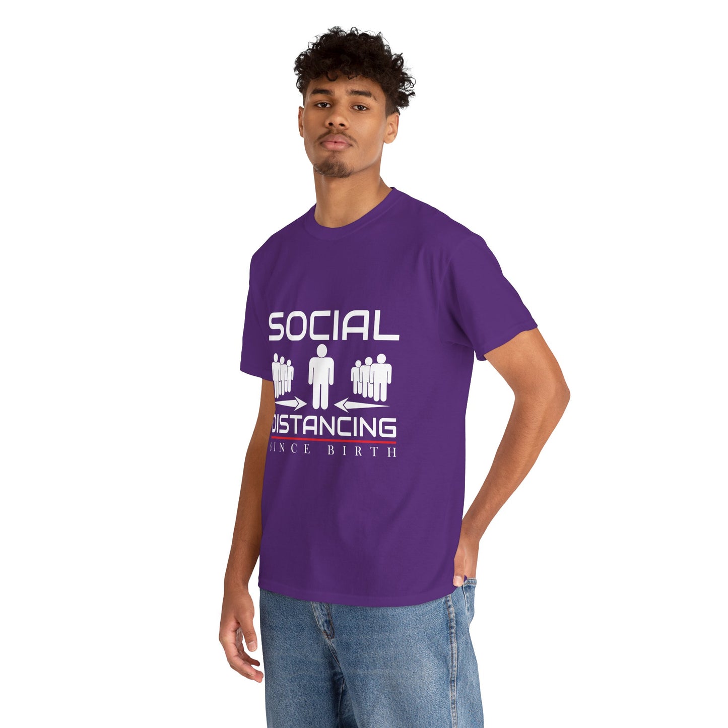 Introvert Humor Tee — "Social Distancing Since Birth"