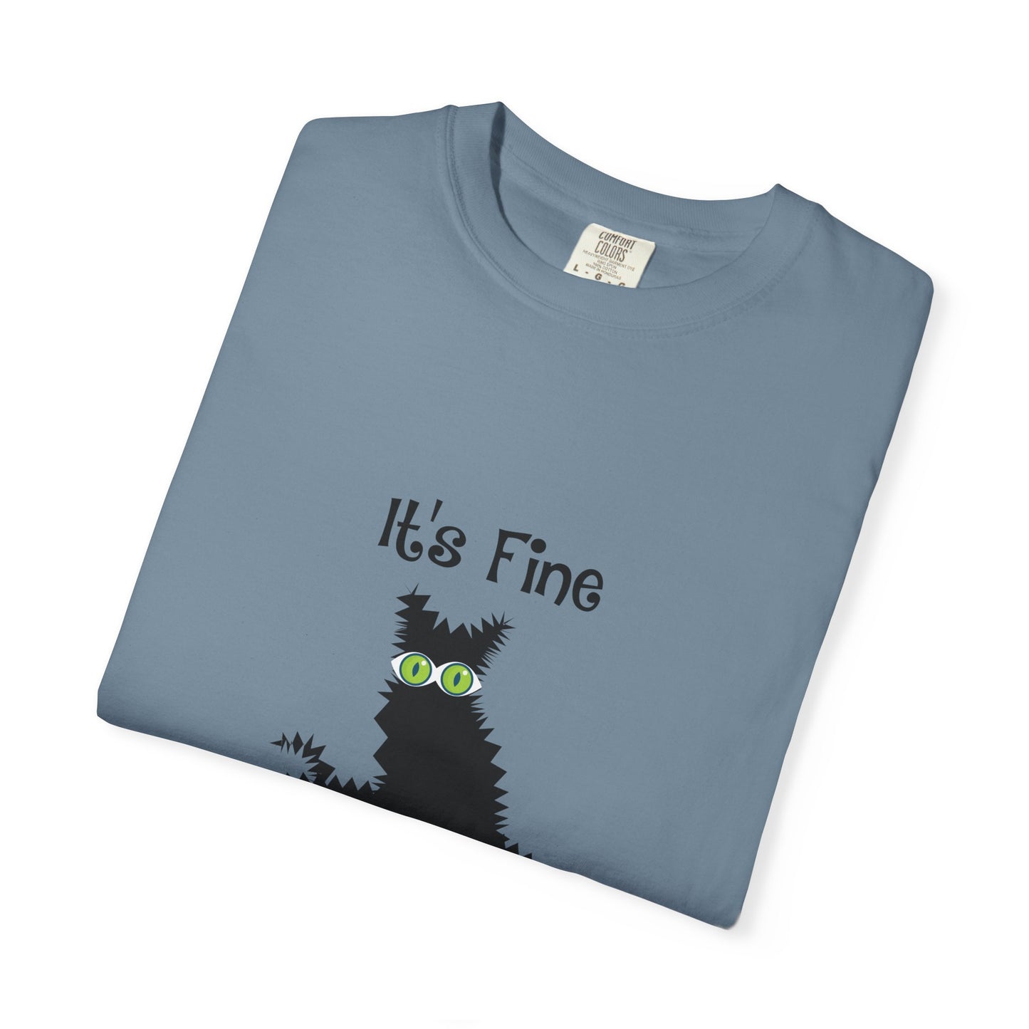 Halloween Cat T-Shirt — "It's Fine, I am Fine, Everything is Fine" Graphic Tee