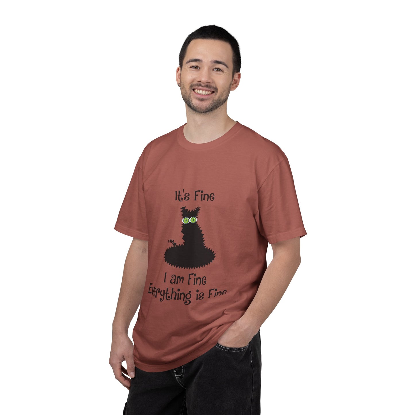 Halloween Cat T-Shirt — "It's Fine, I am Fine, Everything is Fine" Graphic Tee