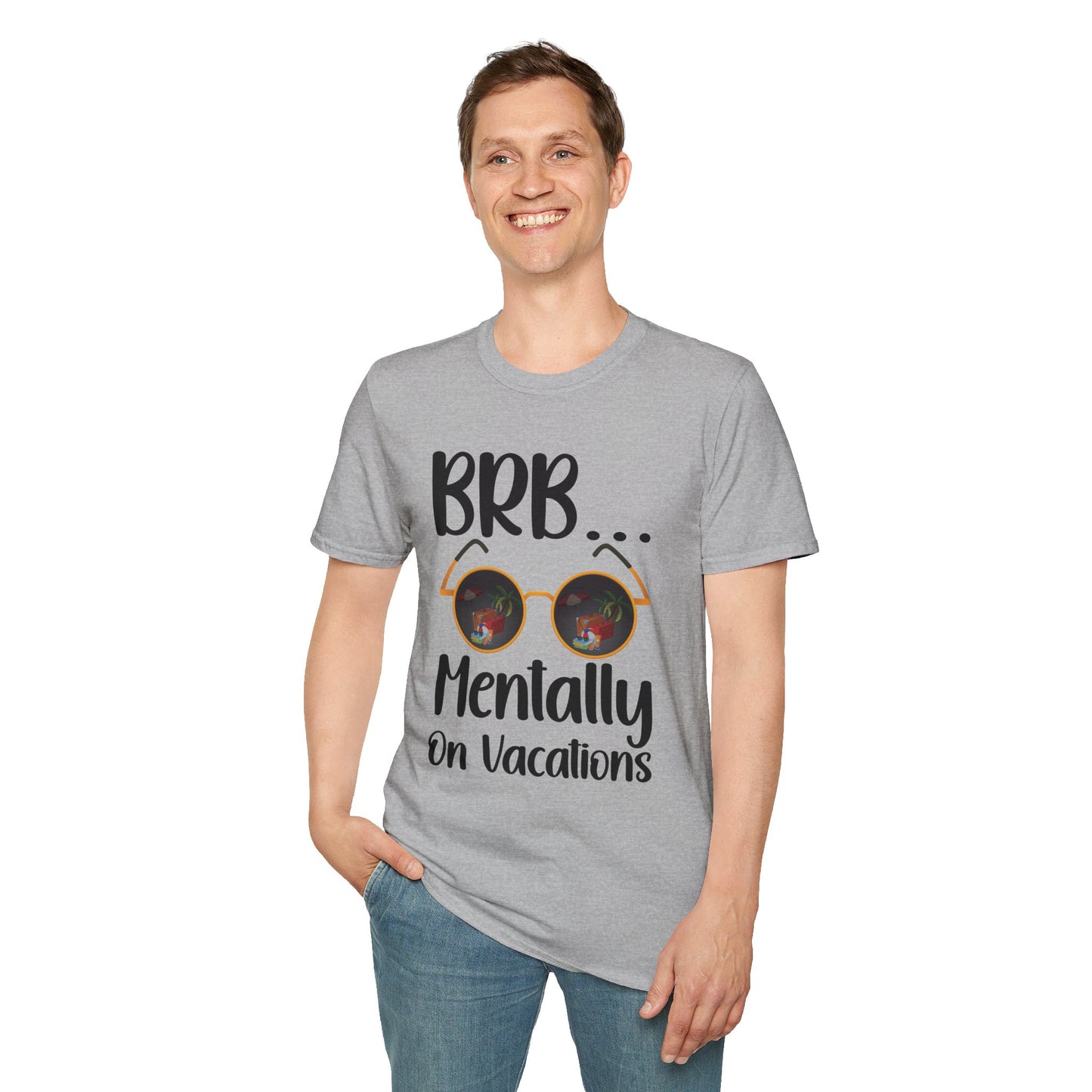BRB Mentally on Vacation Graphic T‑Shirt — Funny Chill Mood Tee