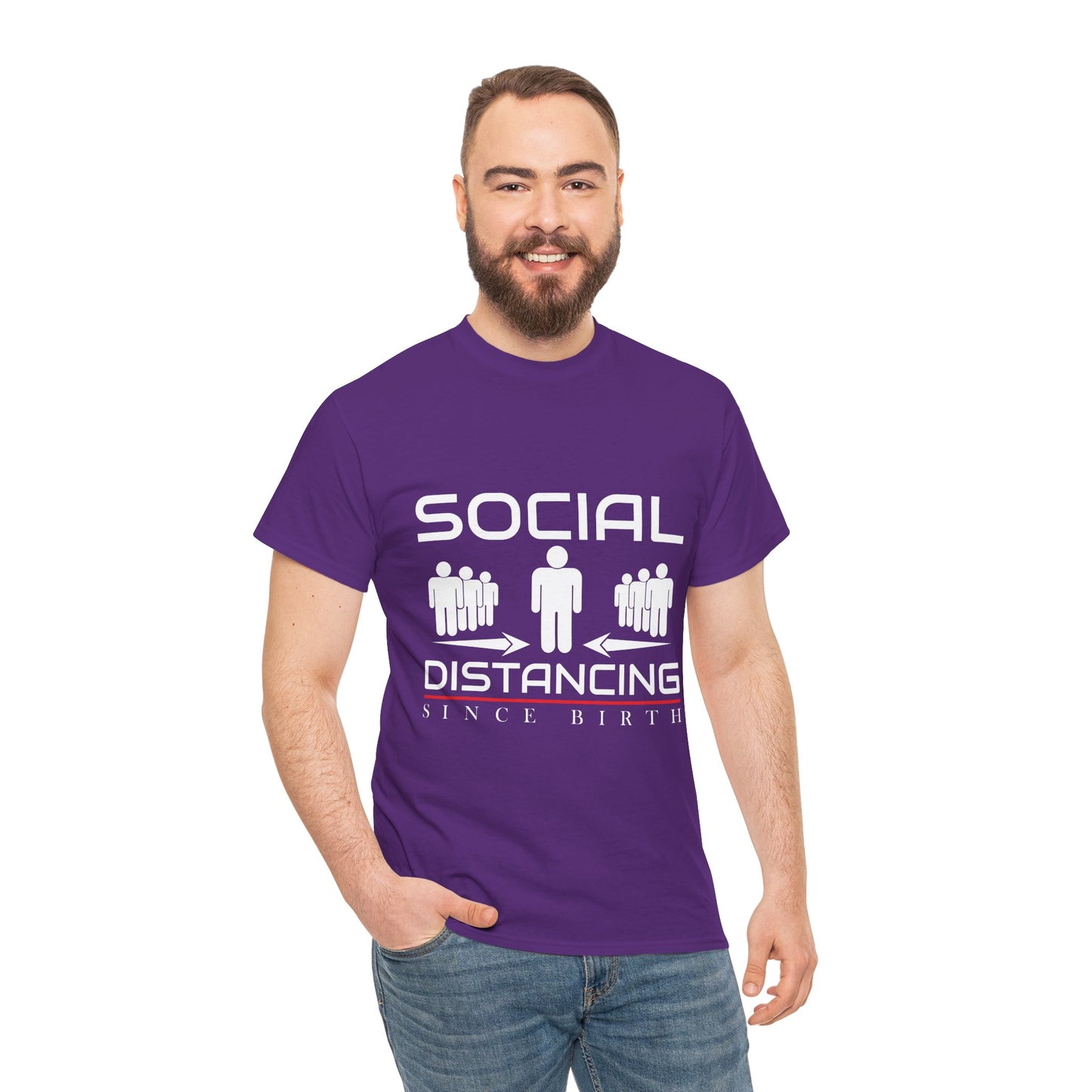 Introvert Humor Tee — "Social Distancing Since Birth"