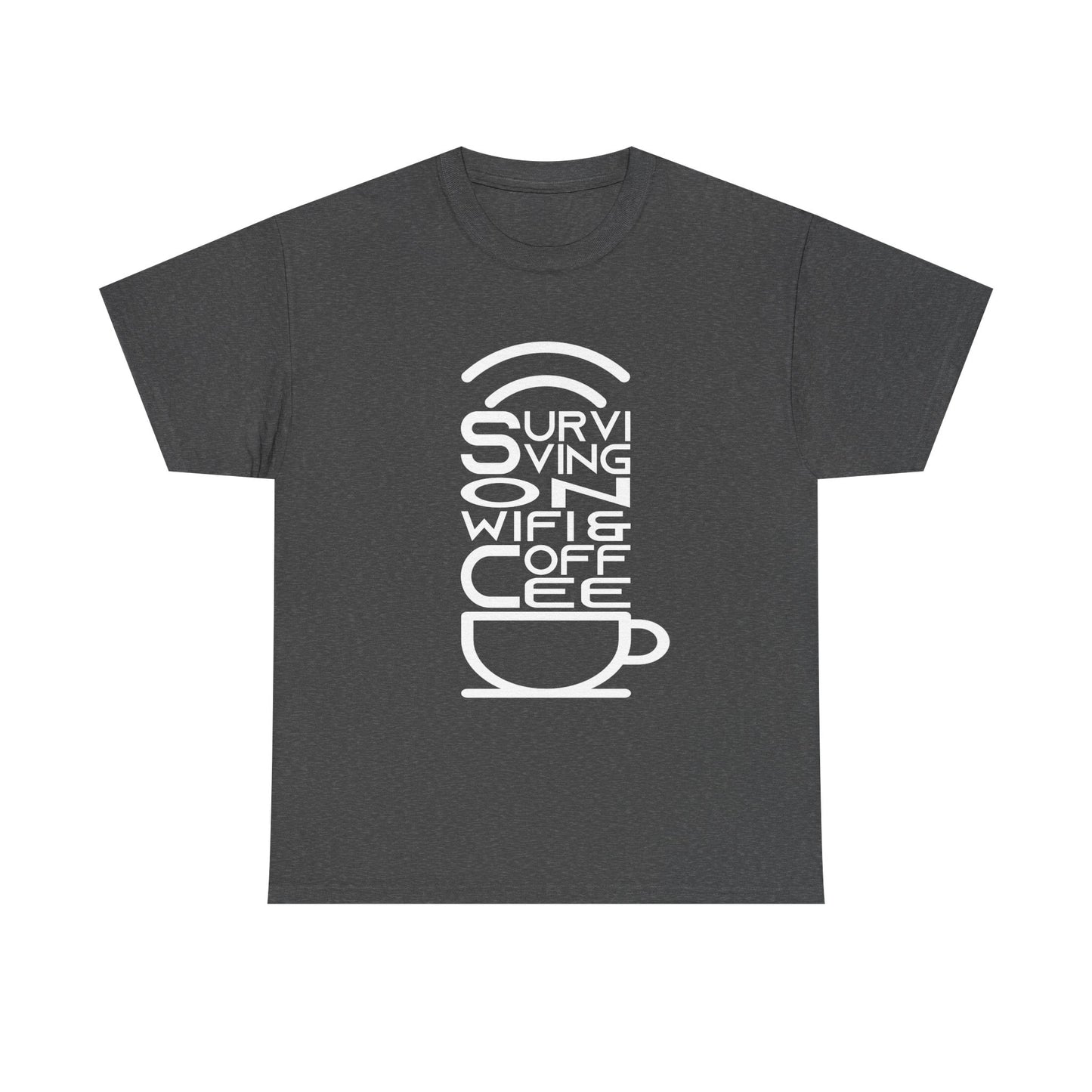 Digital Nomad Tee — "Surviving on Coffee and WiFi" Funny Travel Shirt