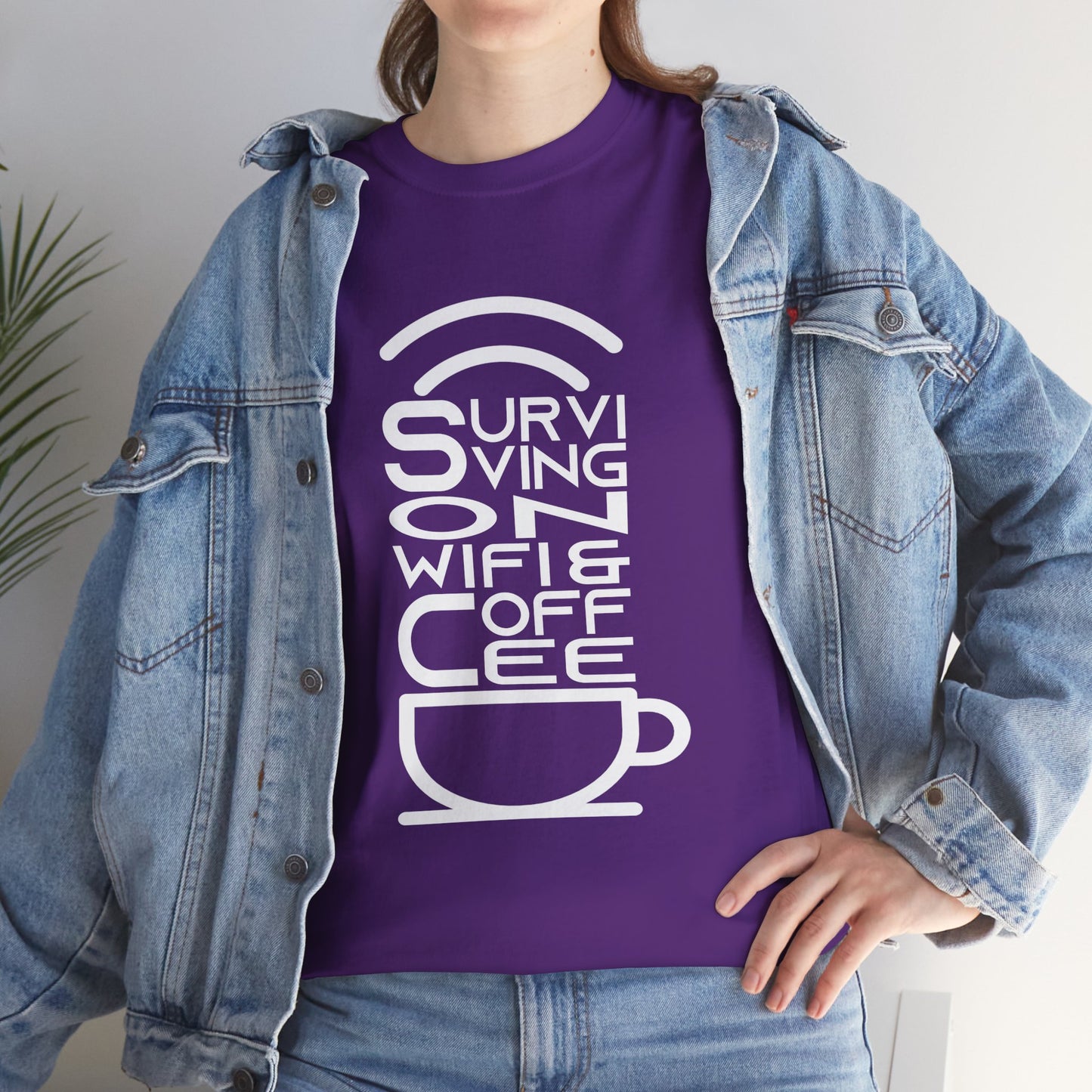 Digital Nomad Tee — "Surviving on Coffee and WiFi" Funny Travel Shirt