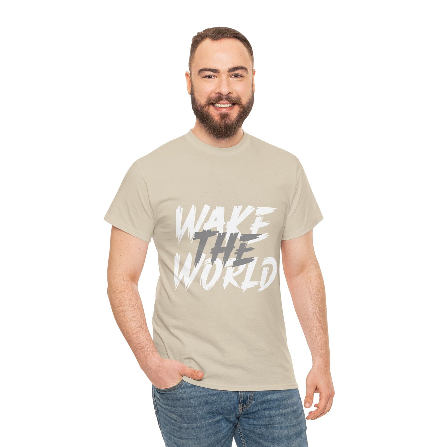 Wake the World Motivational T-Shirt — Positive Energy Quote Tee