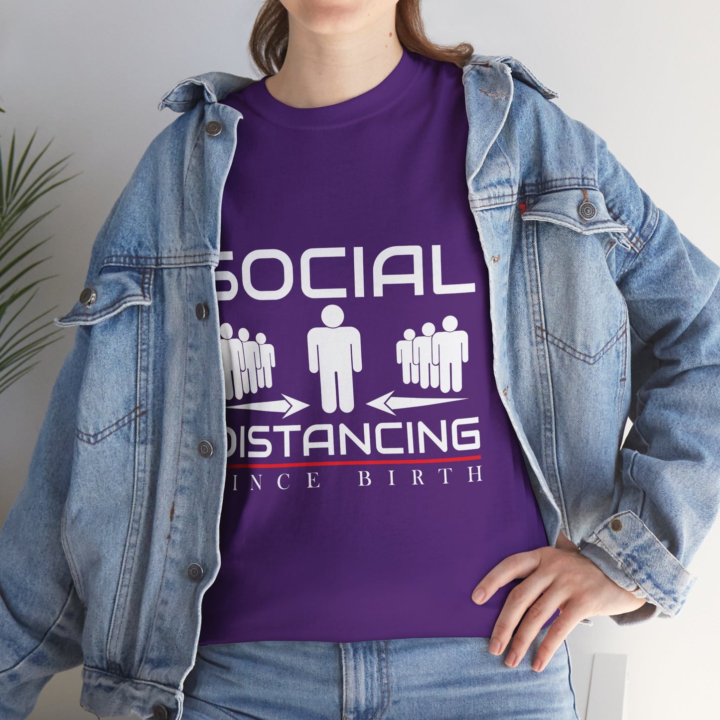 Introvert Humor Tee — "Social Distancing Since Birth"