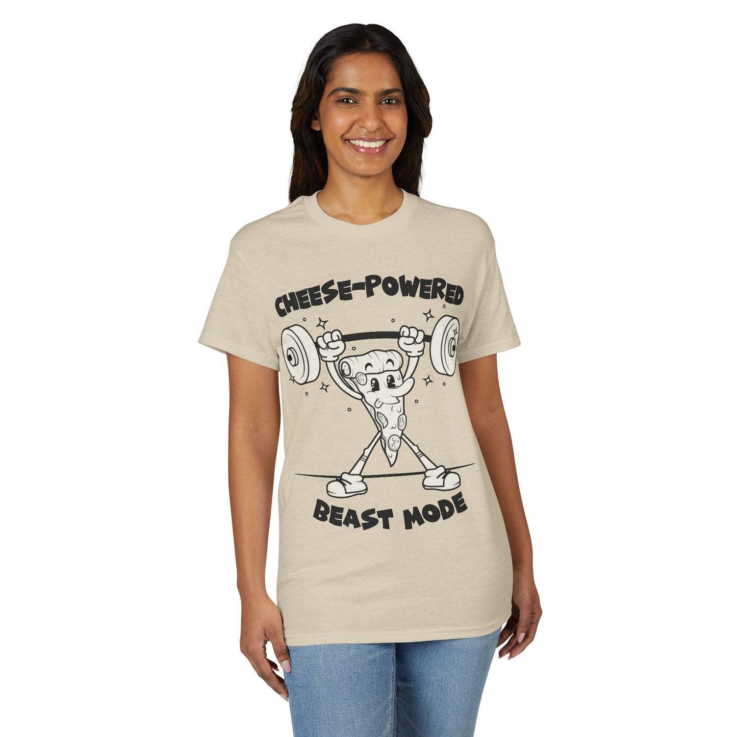 Cheese Powered Beast Mode T-Shirt — Funny Food Lover Gym Tee