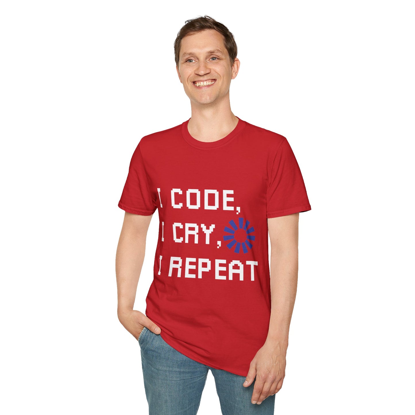 Programmer Life T-Shirt — "I Code I Cry I Repeat" Funny Developer Tee