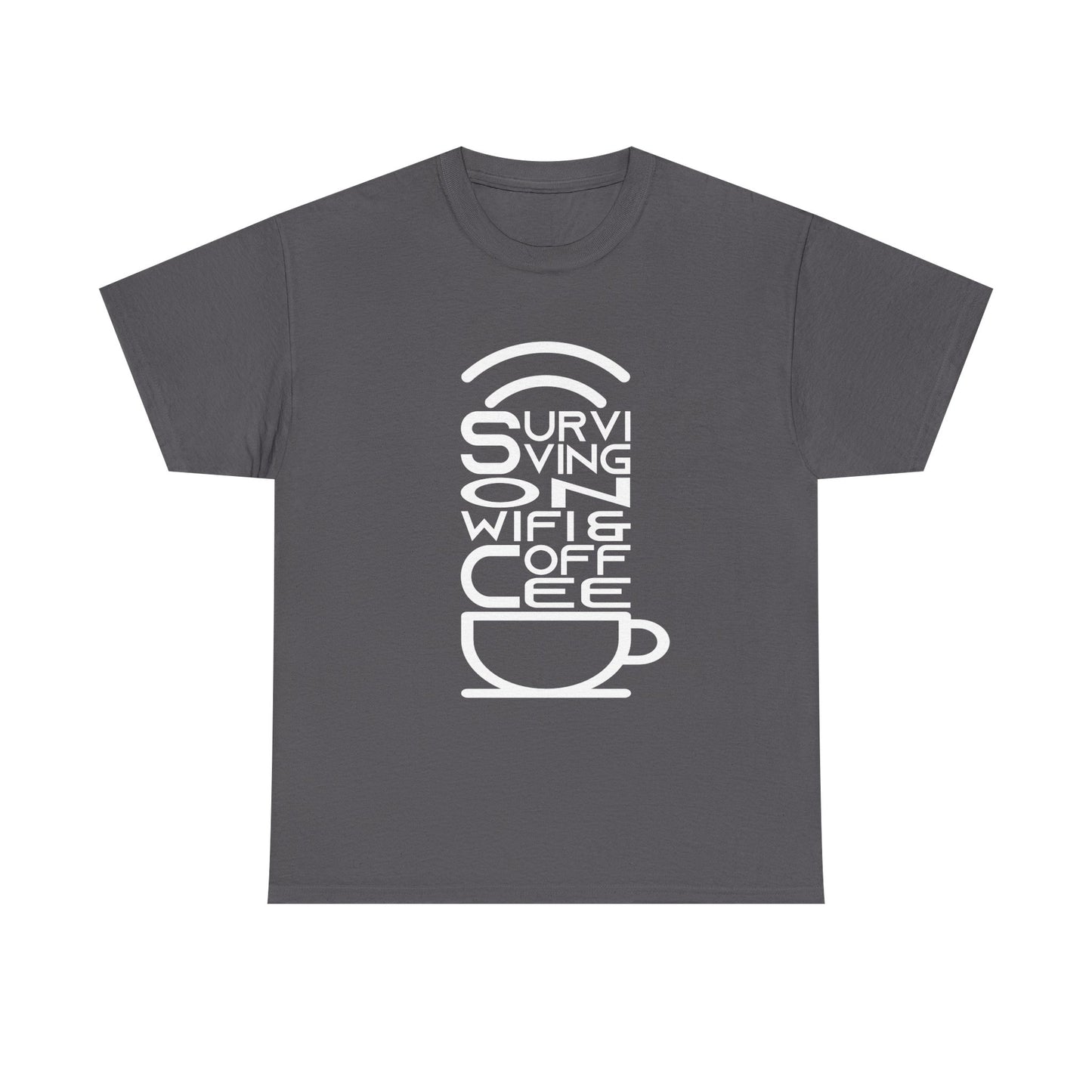 Digital Nomad Tee — "Surviving on Coffee and WiFi" Funny Travel Shirt