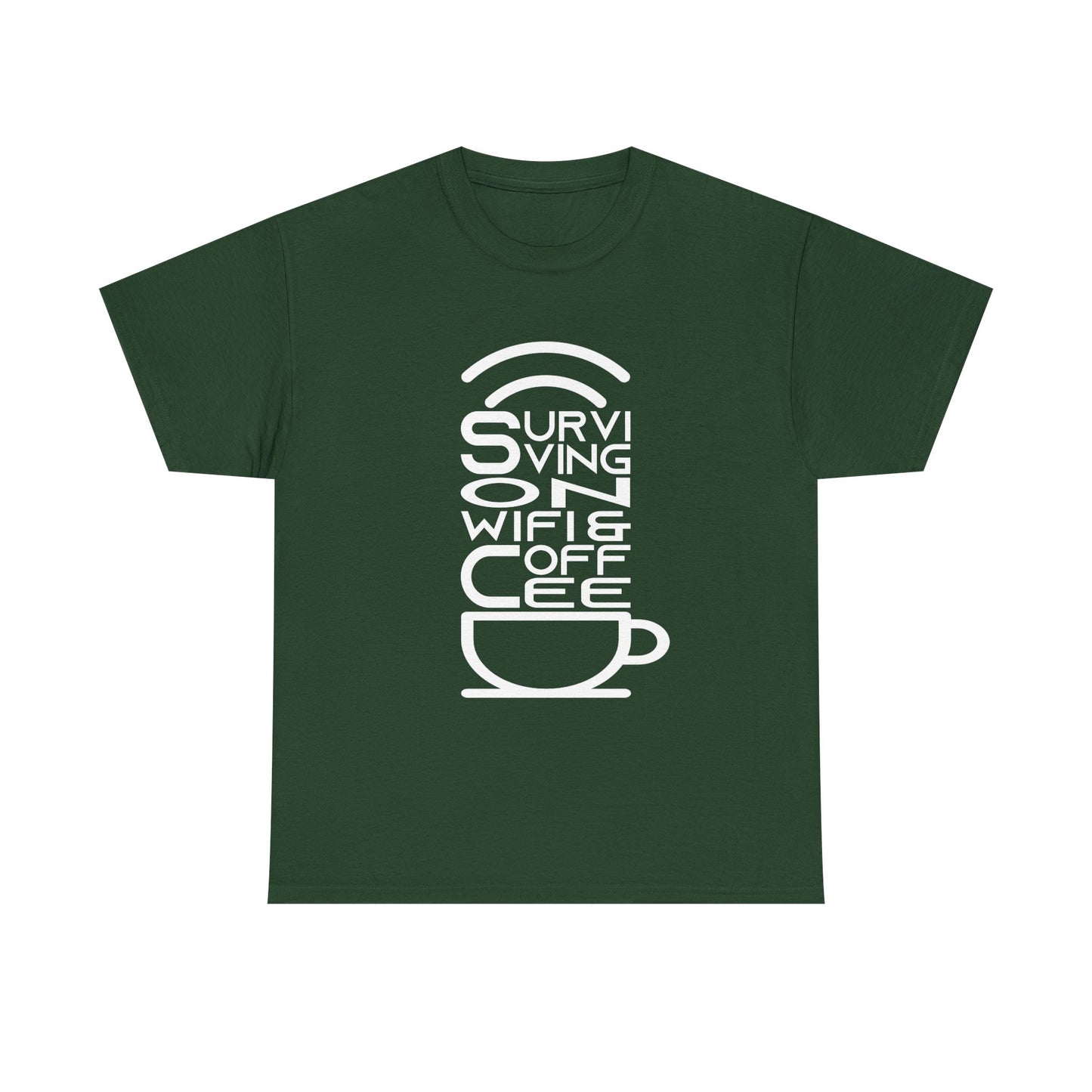 Digital Nomad Tee — "Surviving on Coffee and WiFi" Funny Travel Shirt