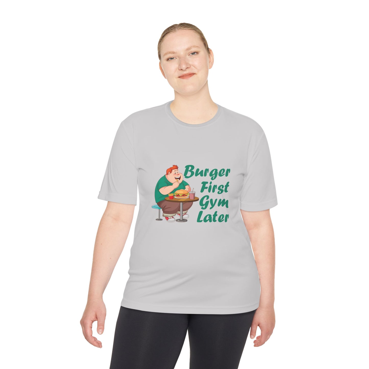 Burger First Gym Later T-Shirt — Funny Fitness Cheat Day Tee