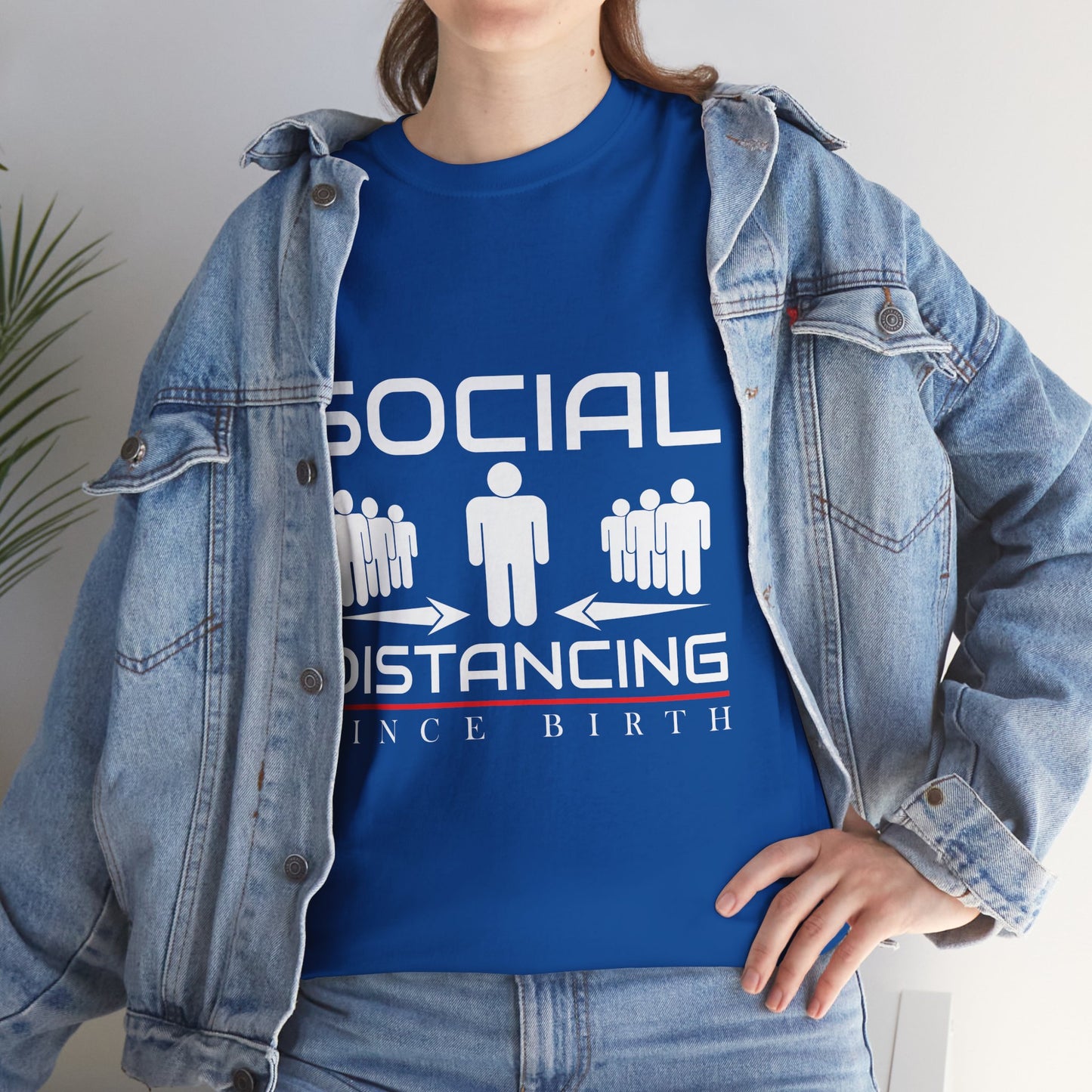 Introvert Humor Tee — "Social Distancing Since Birth"