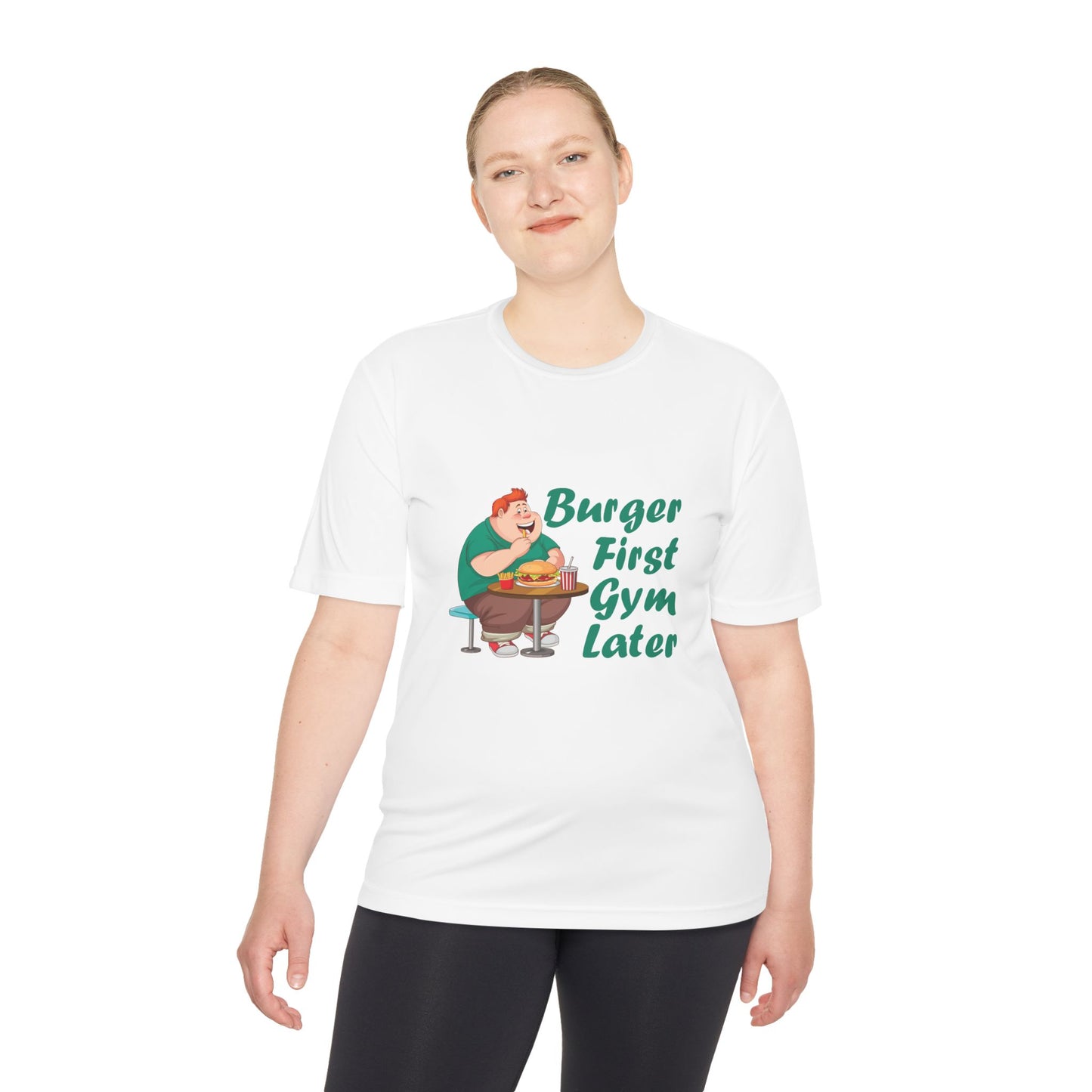 Burger First Gym Later T-Shirt — Funny Fitness Cheat Day Tee