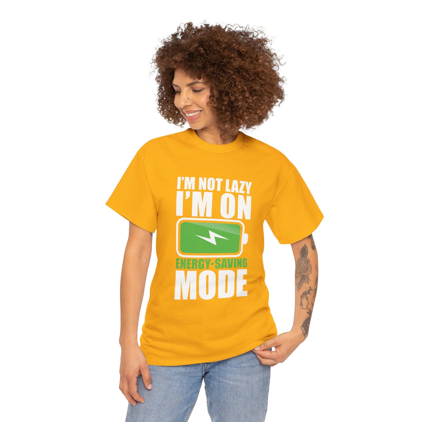 Energy-Saving Mode T-Shirt — "I'm Not Lazy, I'm On Energy-Saving Mode" Funny Graphic Tee