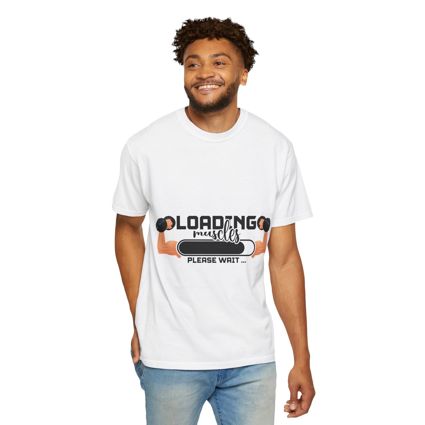 Muscles Loading Please Wait Gym Workout Progress Tee — Workout T-Shirt