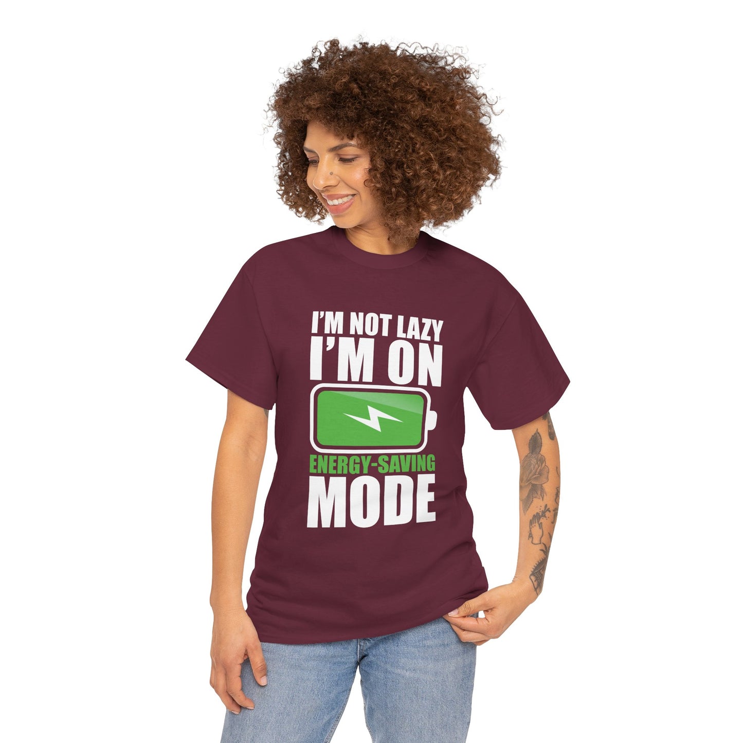 Energy-Saving Mode T-Shirt — "I'm Not Lazy, I'm On Energy-Saving Mode" Funny Graphic Tee