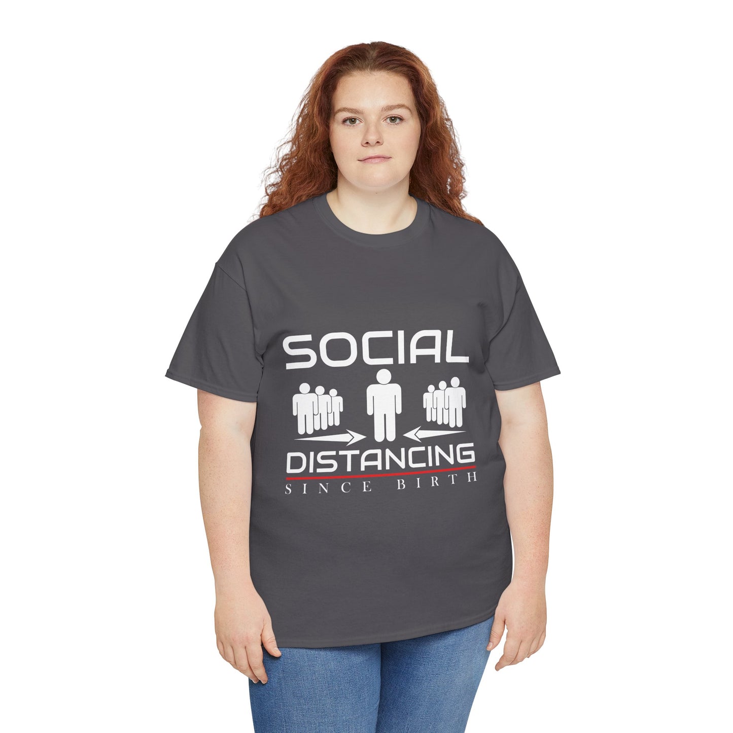 Introvert Humor Tee — "Social Distancing Since Birth"