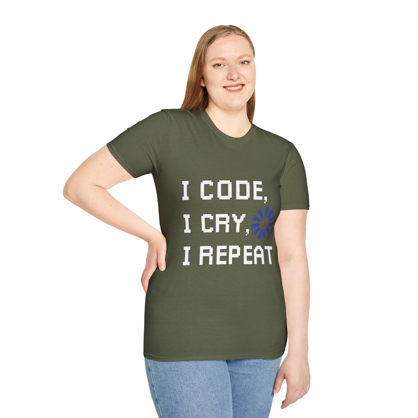 Programmer Life T-Shirt — "I Code I Cry I Repeat" Funny Developer Tee
