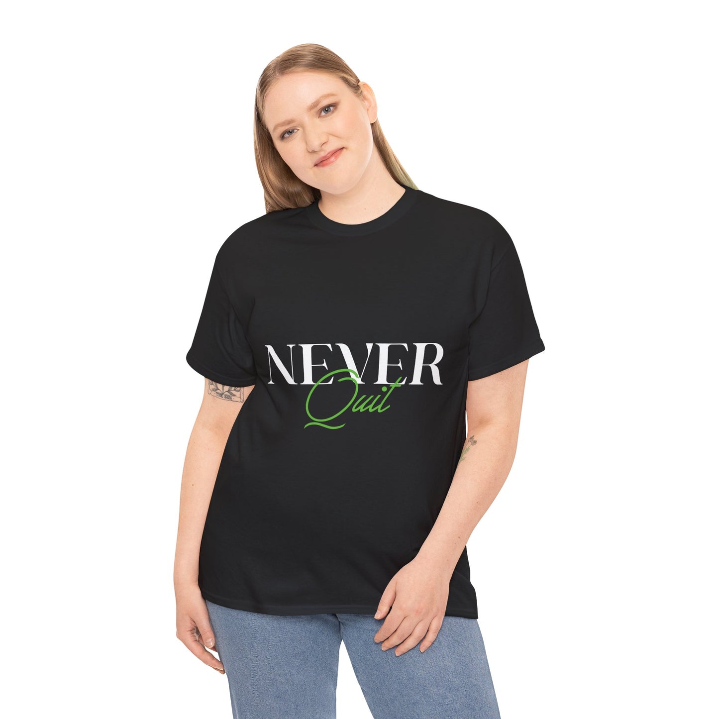 Never Quit Motivational T-Shirt — Inspirational Quote Tee