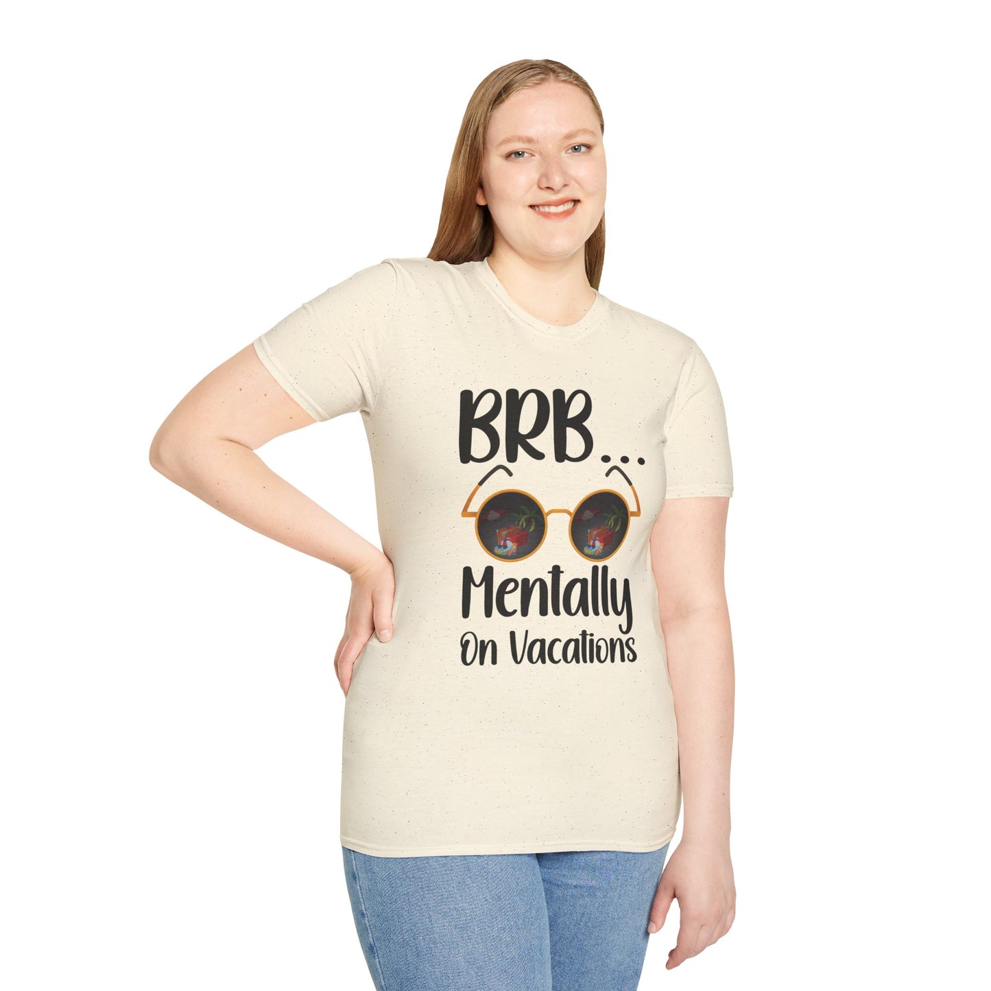 BRB Mentally on Vacation Graphic T‑Shirt — Funny Chill Mood Tee