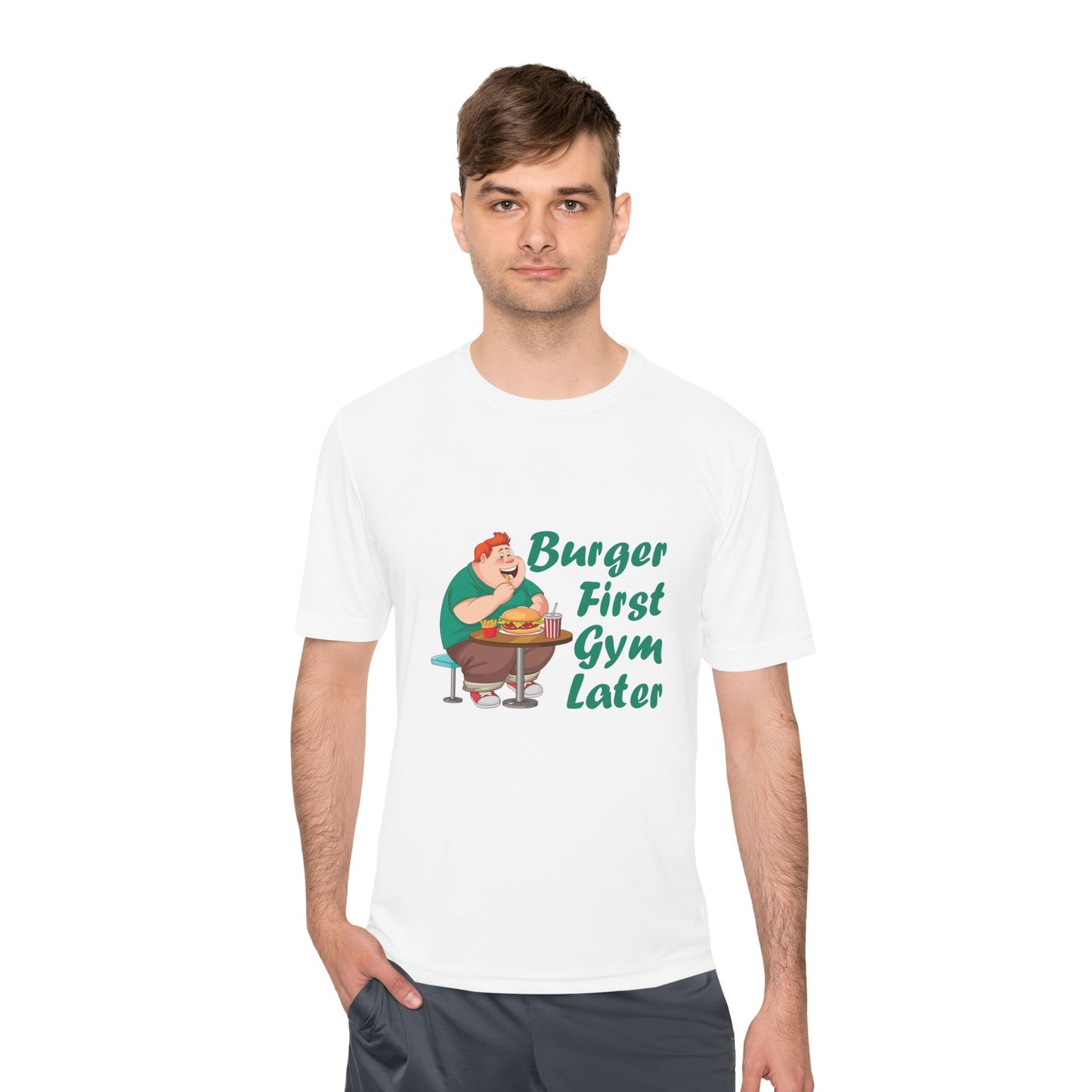 Burger First Gym Later T-Shirt — Funny Fitness Cheat Day Tee