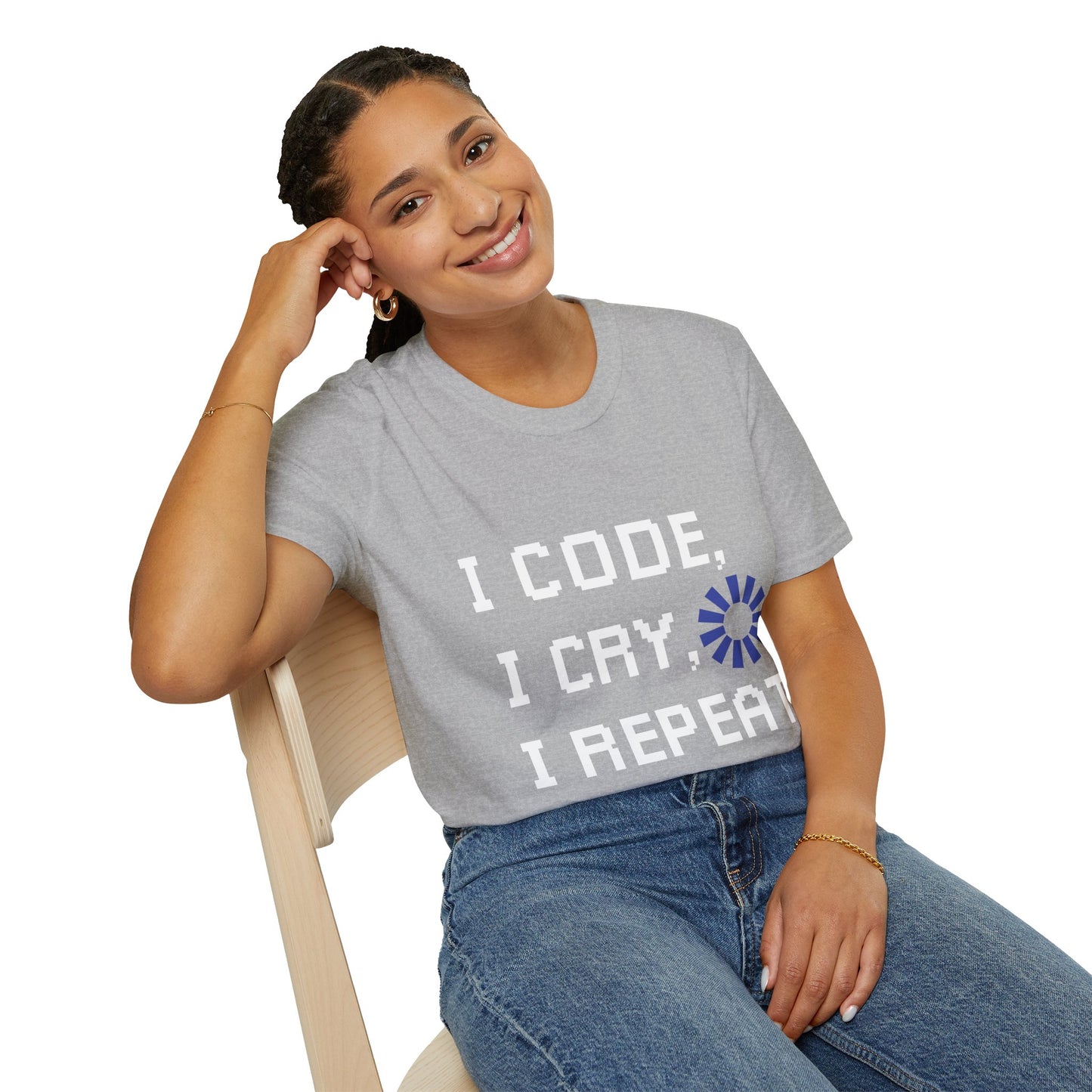 Programmer Life T-Shirt — "I Code I Cry I Repeat" Funny Developer Tee