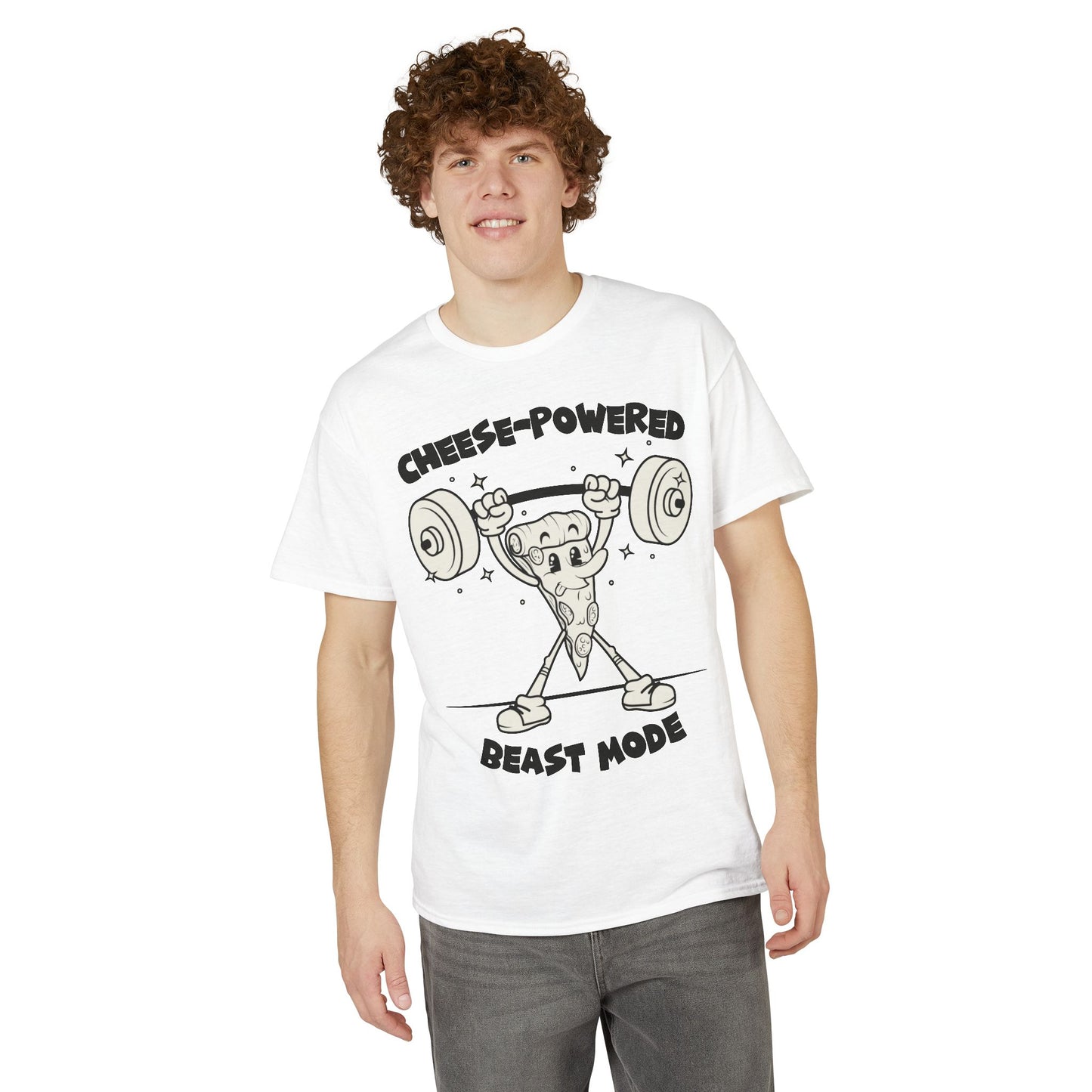 Cheese Powered Beast Mode T-Shirt — Funny Food Lover Gym Tee