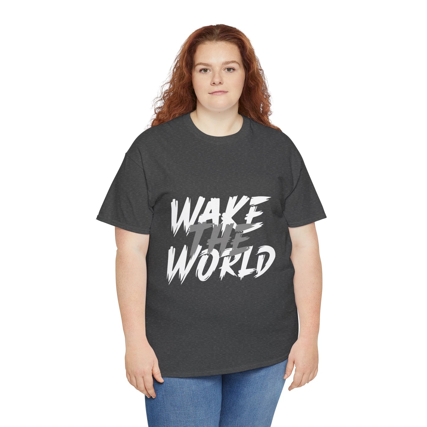 Wake the World Motivational T-Shirt — Positive Energy Quote Tee