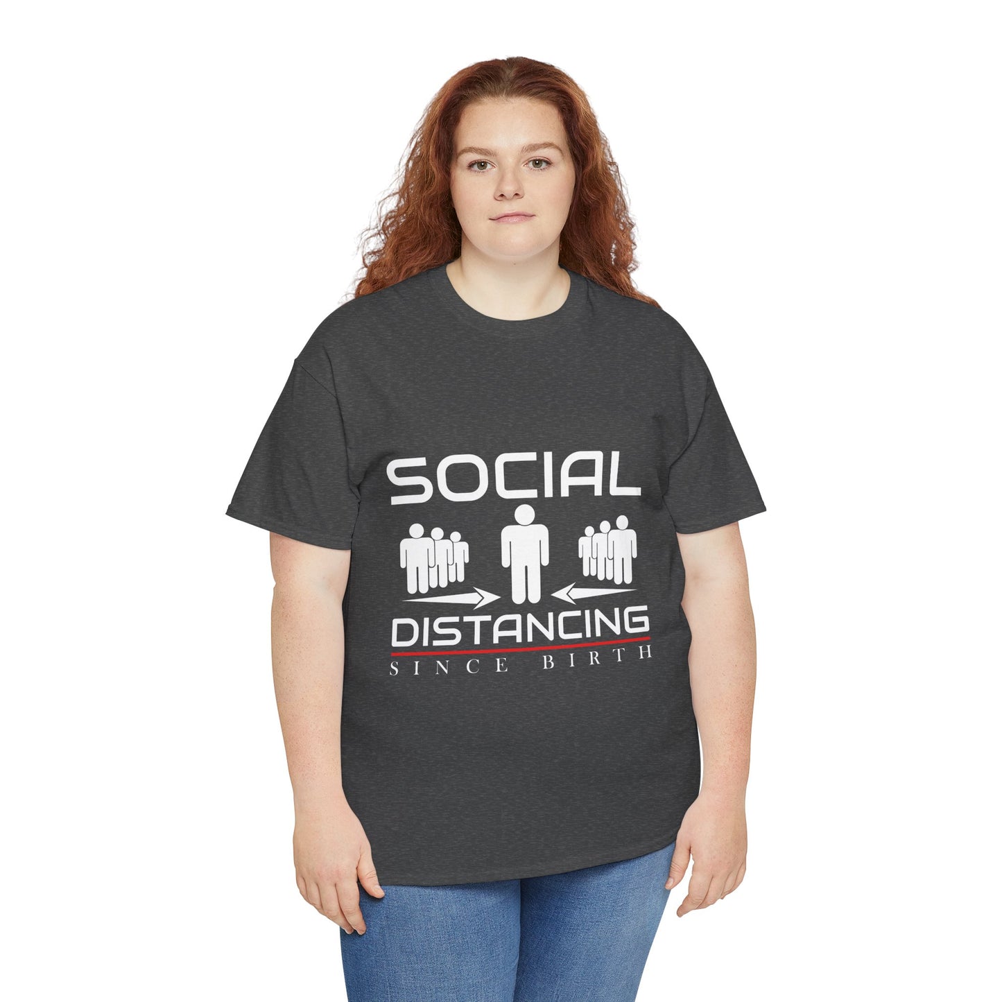 Introvert Humor Tee — "Social Distancing Since Birth"