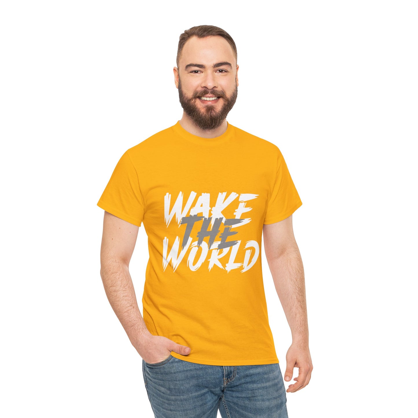 Wake the World Motivational T-Shirt — Positive Energy Quote Tee