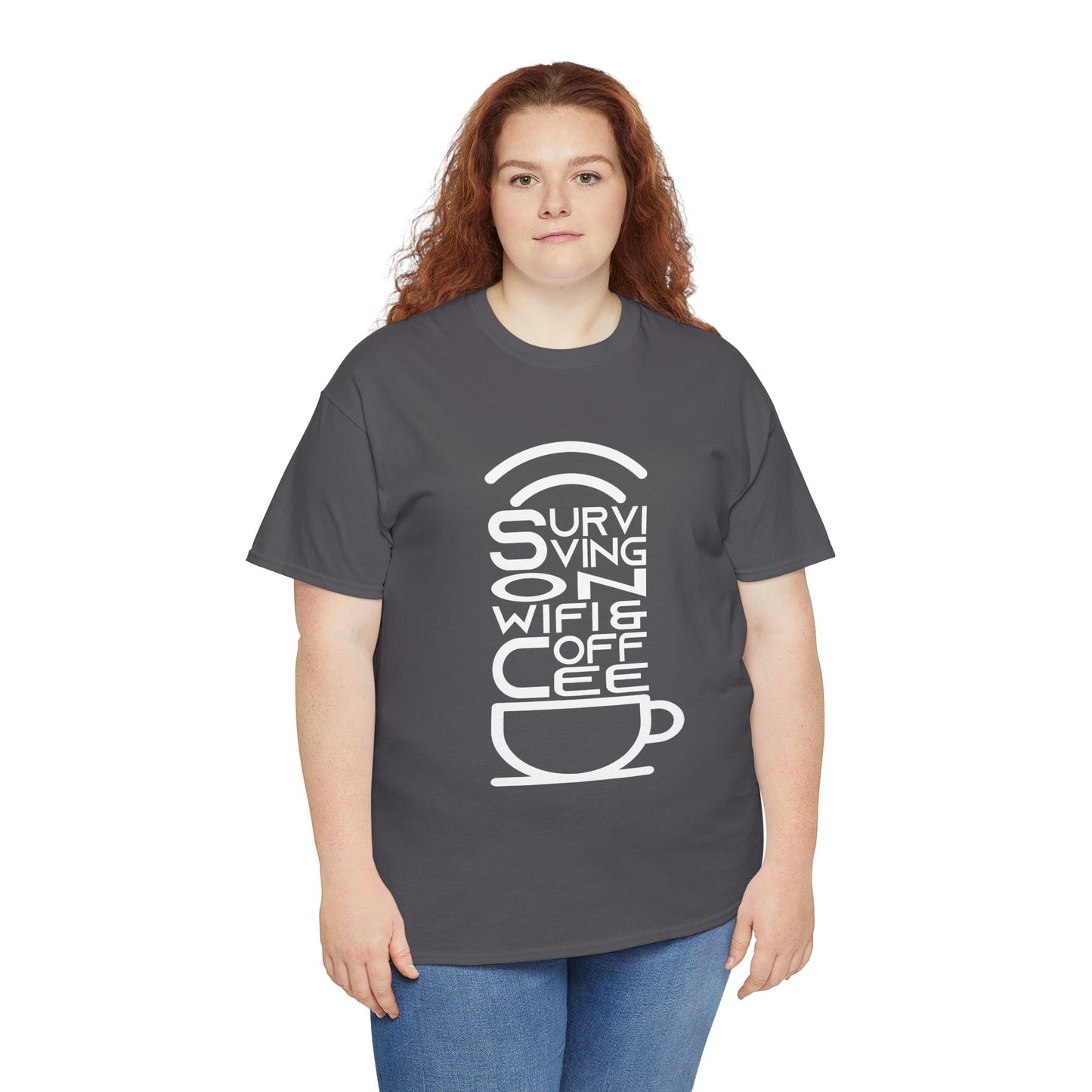 Digital Nomad Tee — "Surviving on Coffee and WiFi" Funny Travel Shirt
