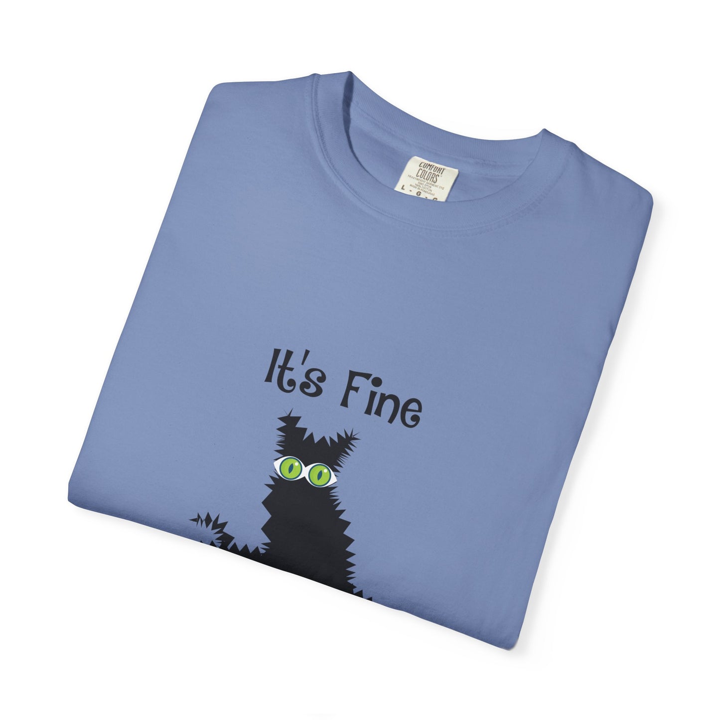 Halloween Cat T-Shirt — "It's Fine, I am Fine, Everything is Fine" Graphic Tee