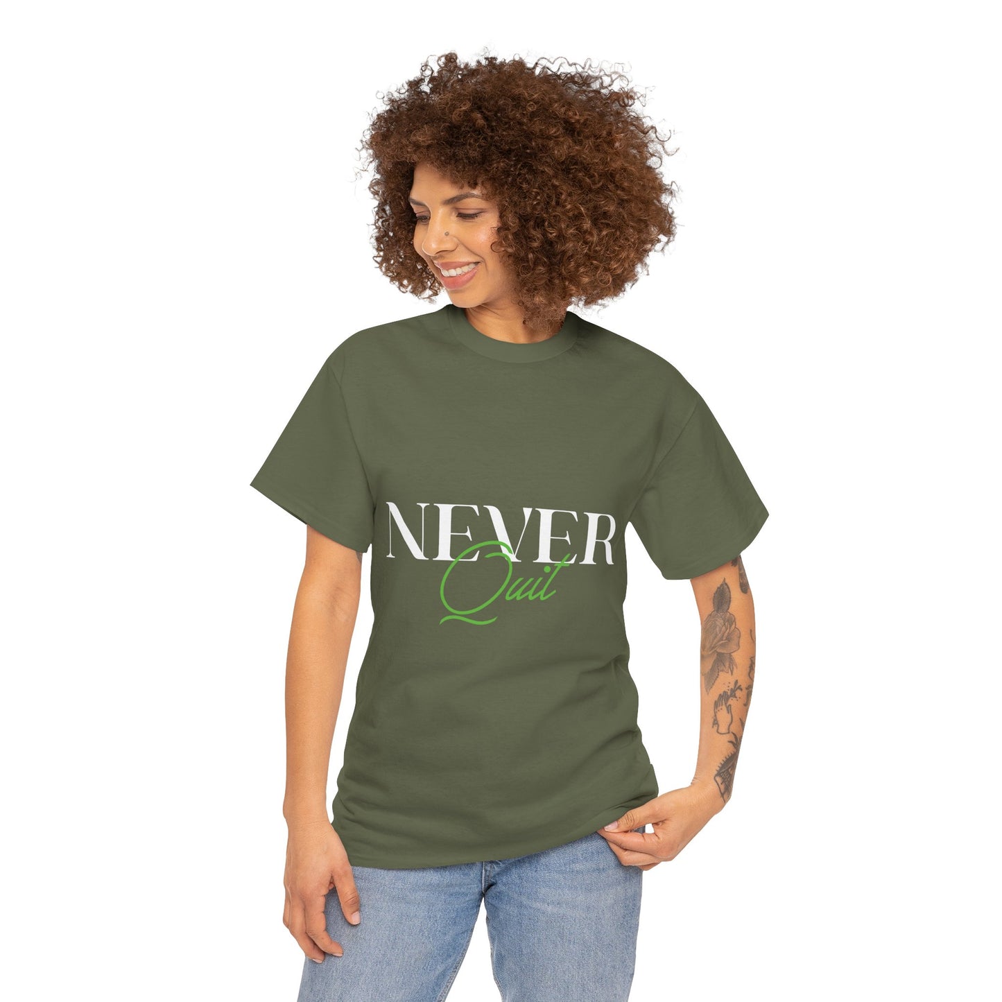 Never Quit Motivational T-Shirt — Inspirational Quote Tee