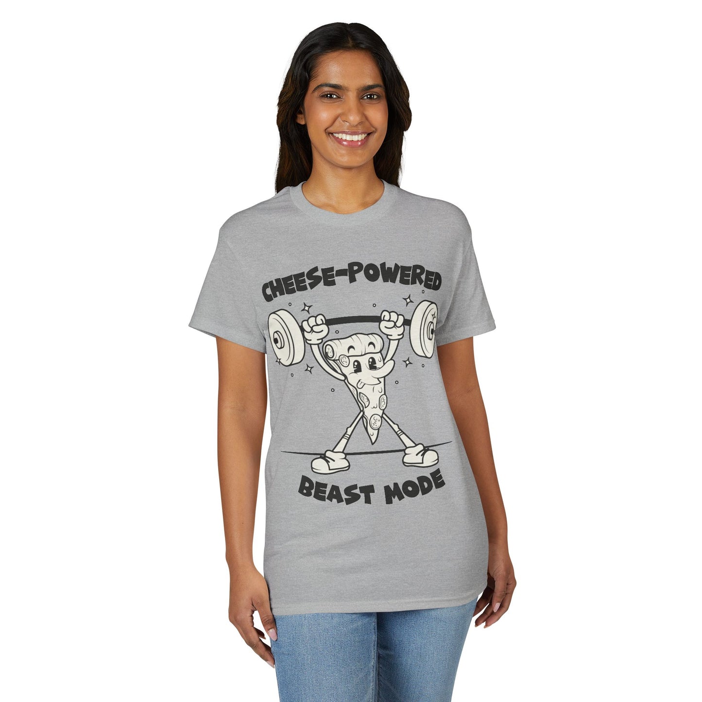 Cheese Powered Beast Mode T-Shirt — Funny Food Lover Gym Tee