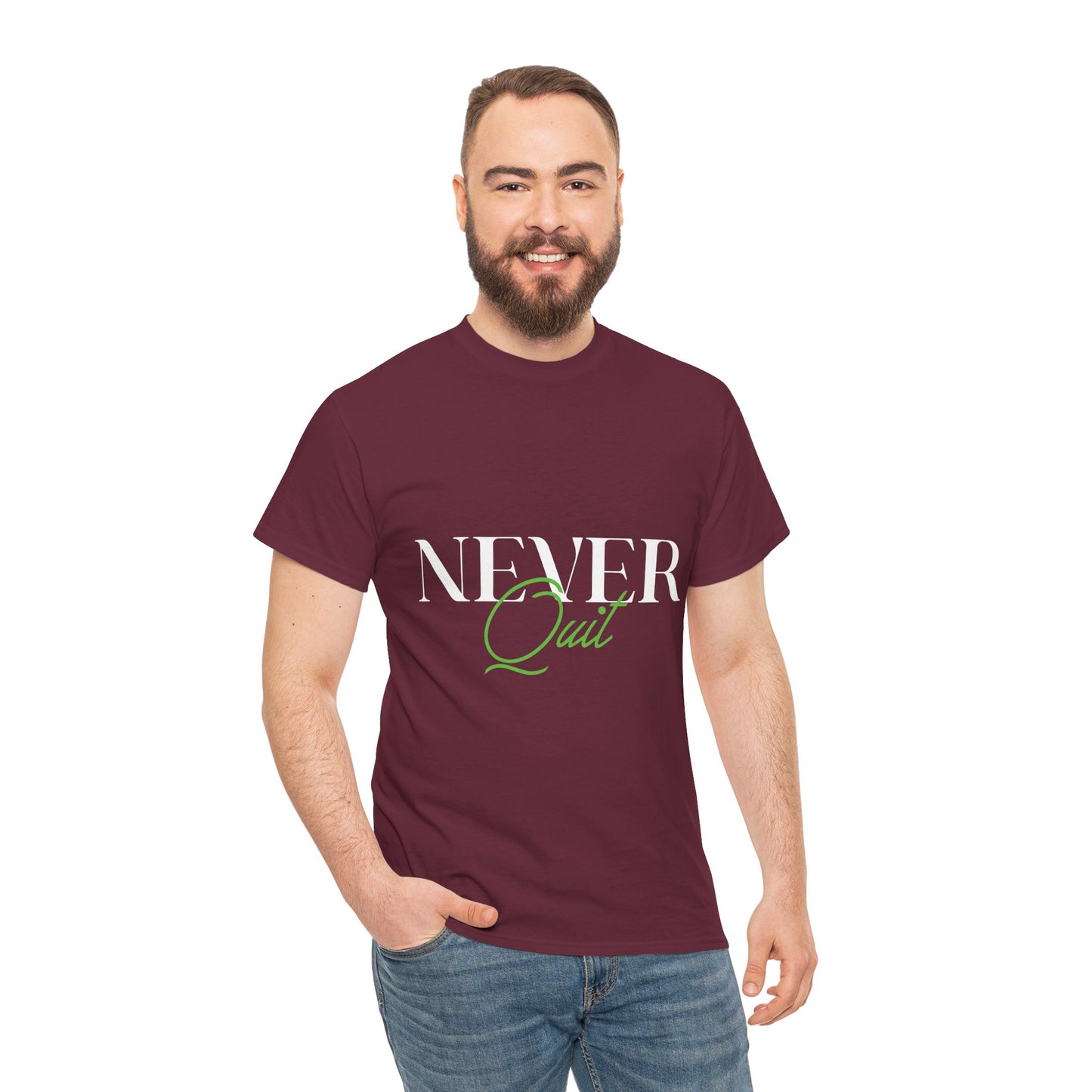 Never Quit Motivational T-Shirt — Inspirational Quote Tee