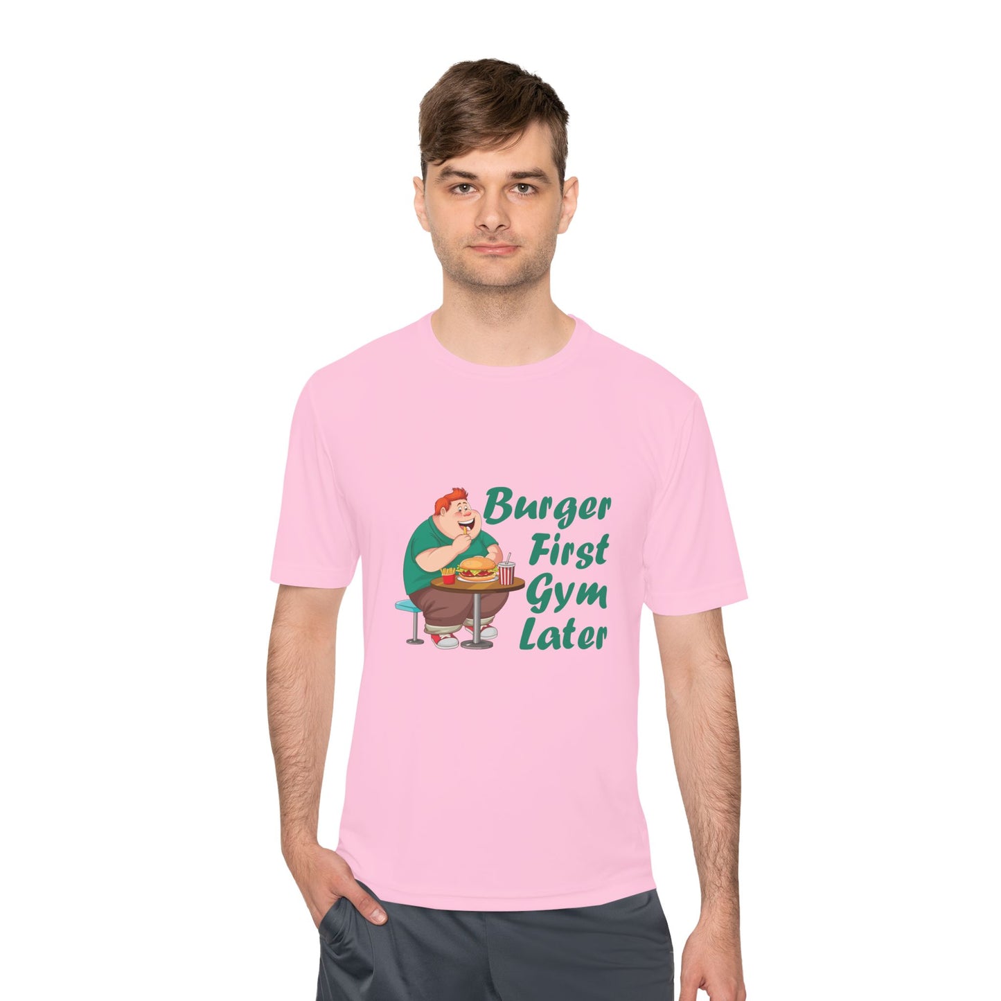 Burger First Gym Later T-Shirt — Funny Fitness Cheat Day Tee