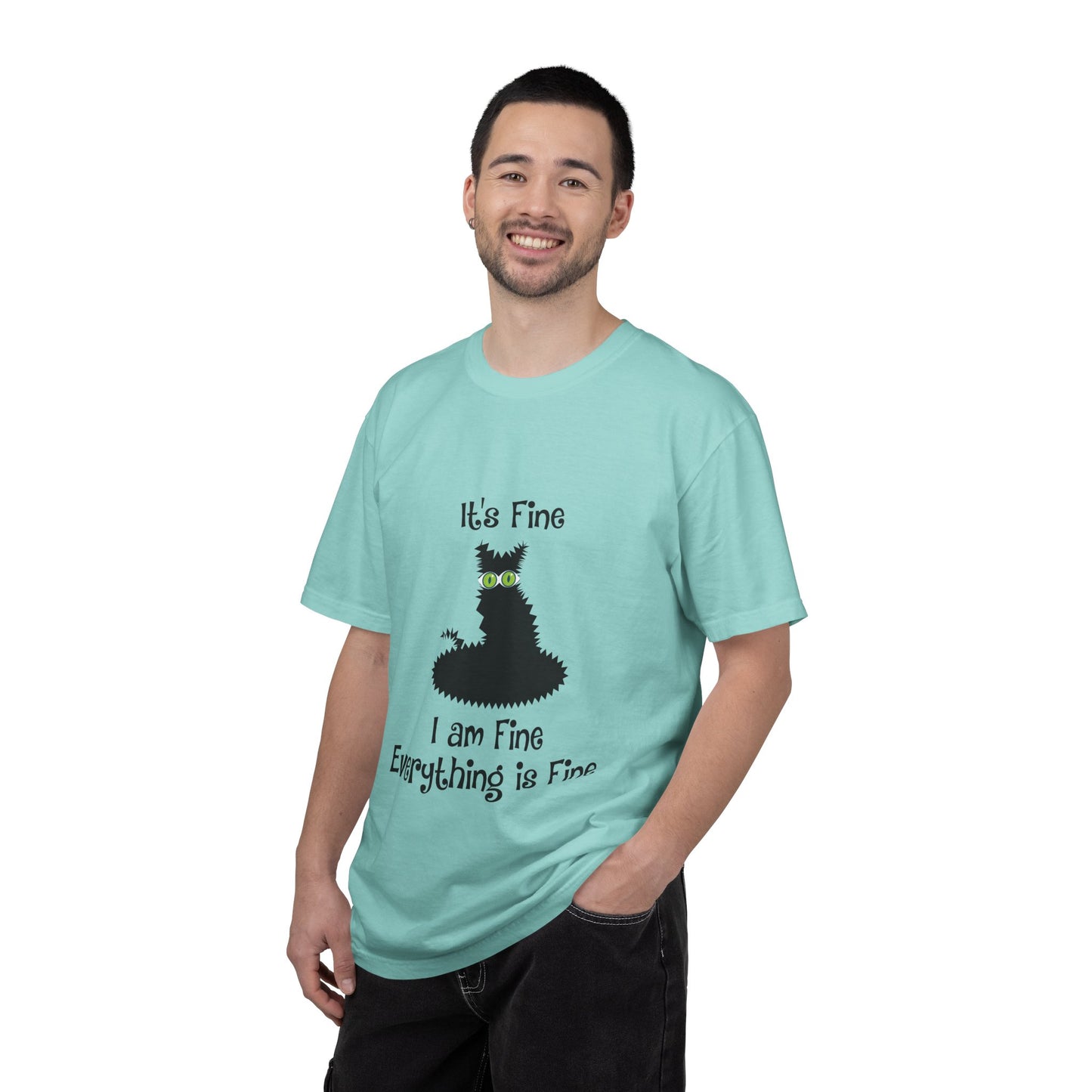 Halloween Cat T-Shirt — "It's Fine, I am Fine, Everything is Fine" Graphic Tee
