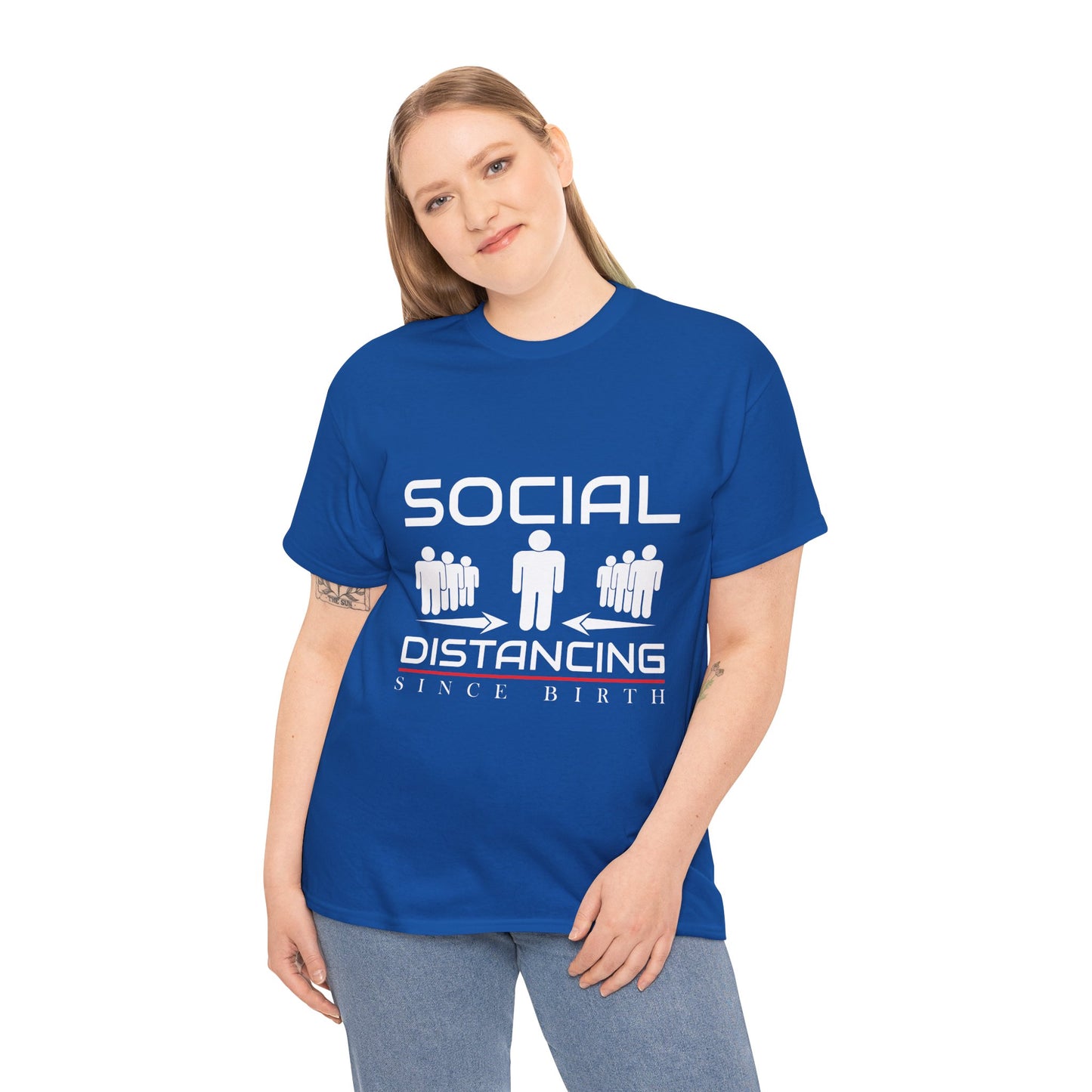 Introvert Humor Tee — "Social Distancing Since Birth"